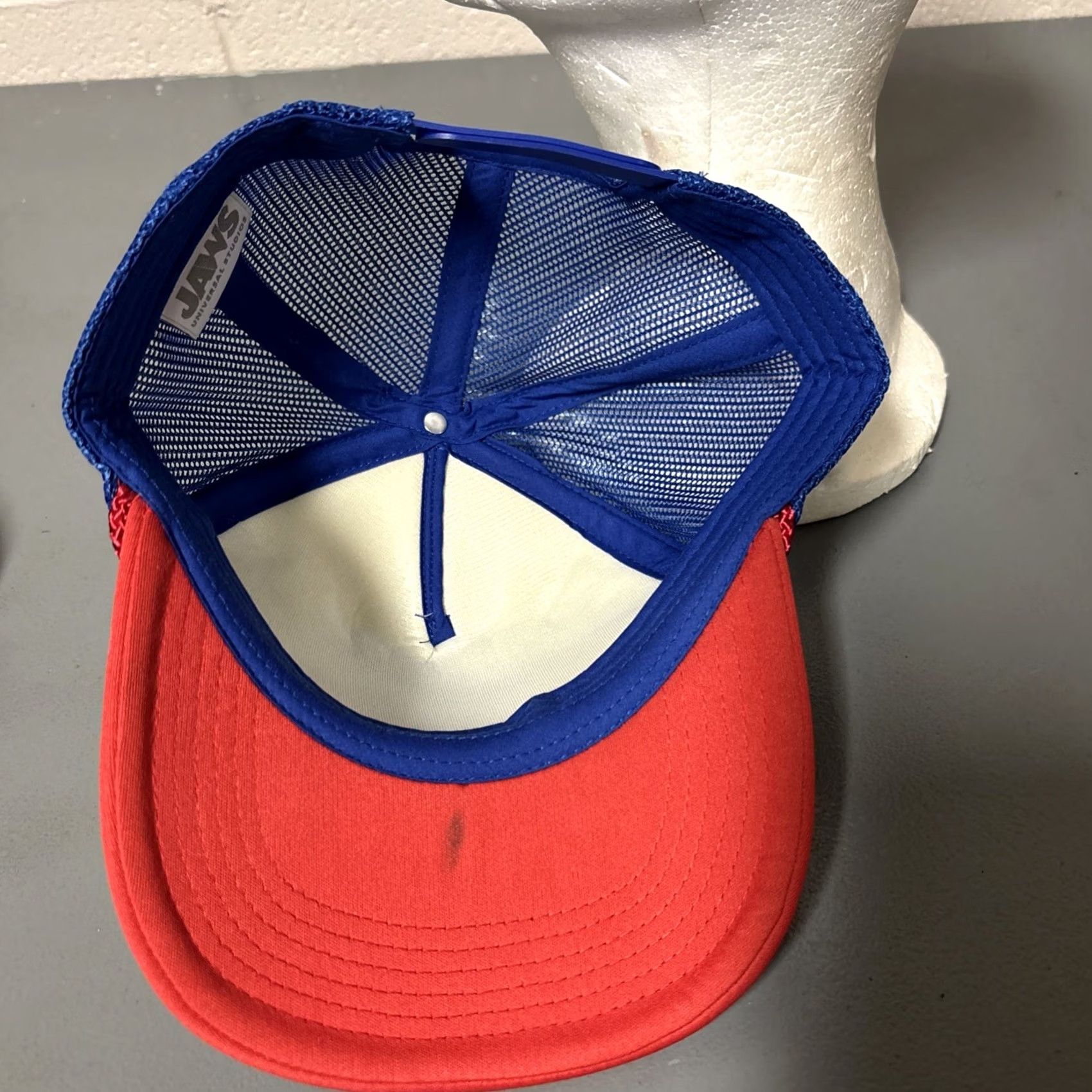 Vintage Universal Studios JAWS Logo Snapback Hat Red White & Blue Movie Mens One Size Size ONE SIZE - 7 Thumbnail