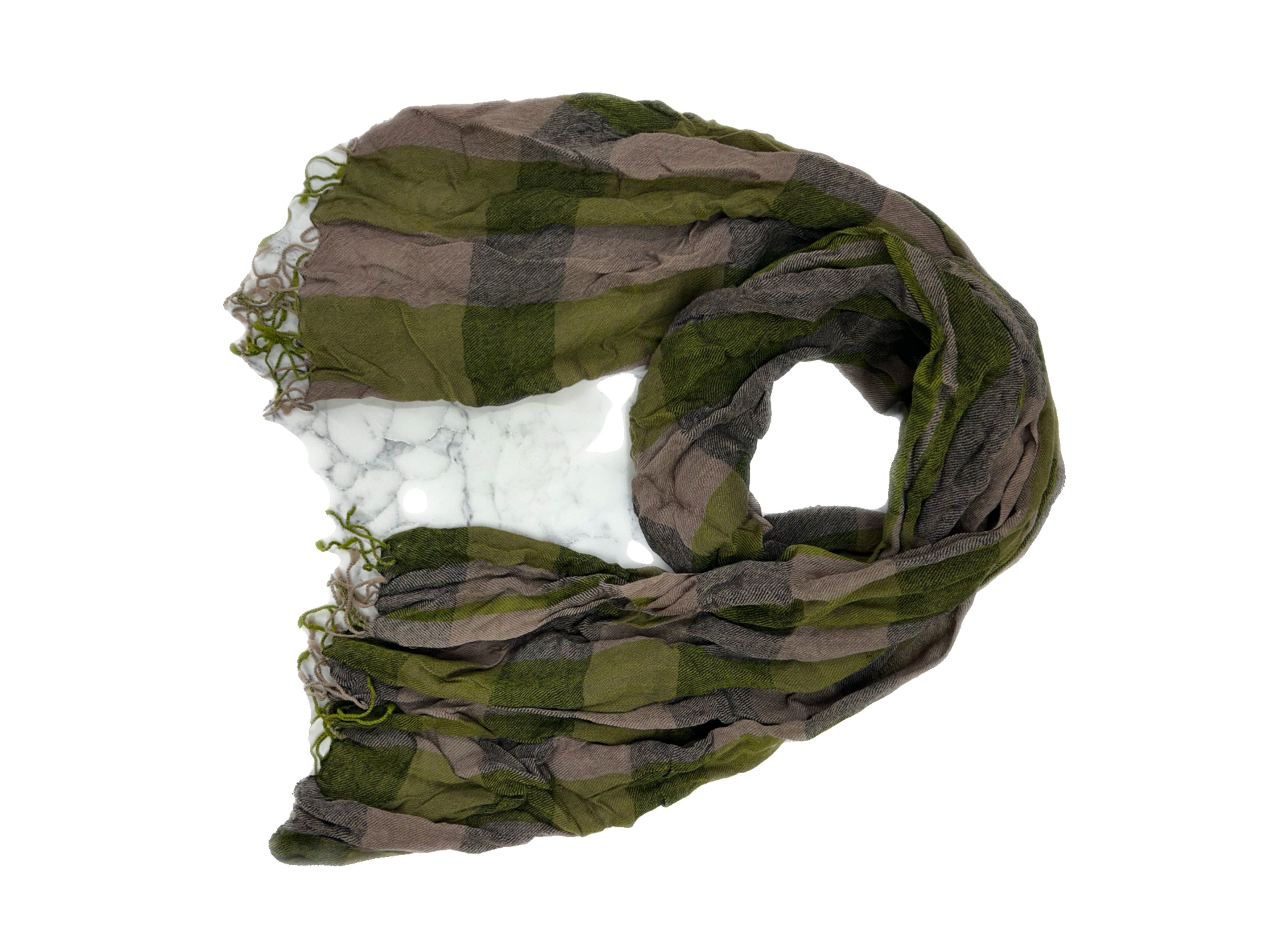 CLOSED Closed Olive Base Multi Colour Check Scarf Size ONE SIZE - 2 Thumbnail