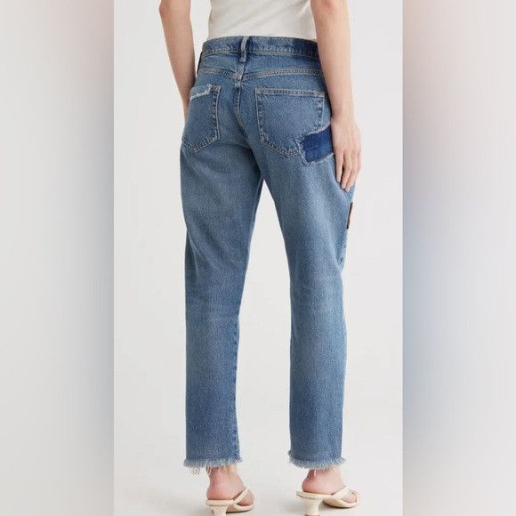 Polo Ralph Lauren Patchwork Straight Leg Jeans Blue and Brown Size 32" / US 10 / IT 46 - 5 Thumbnail