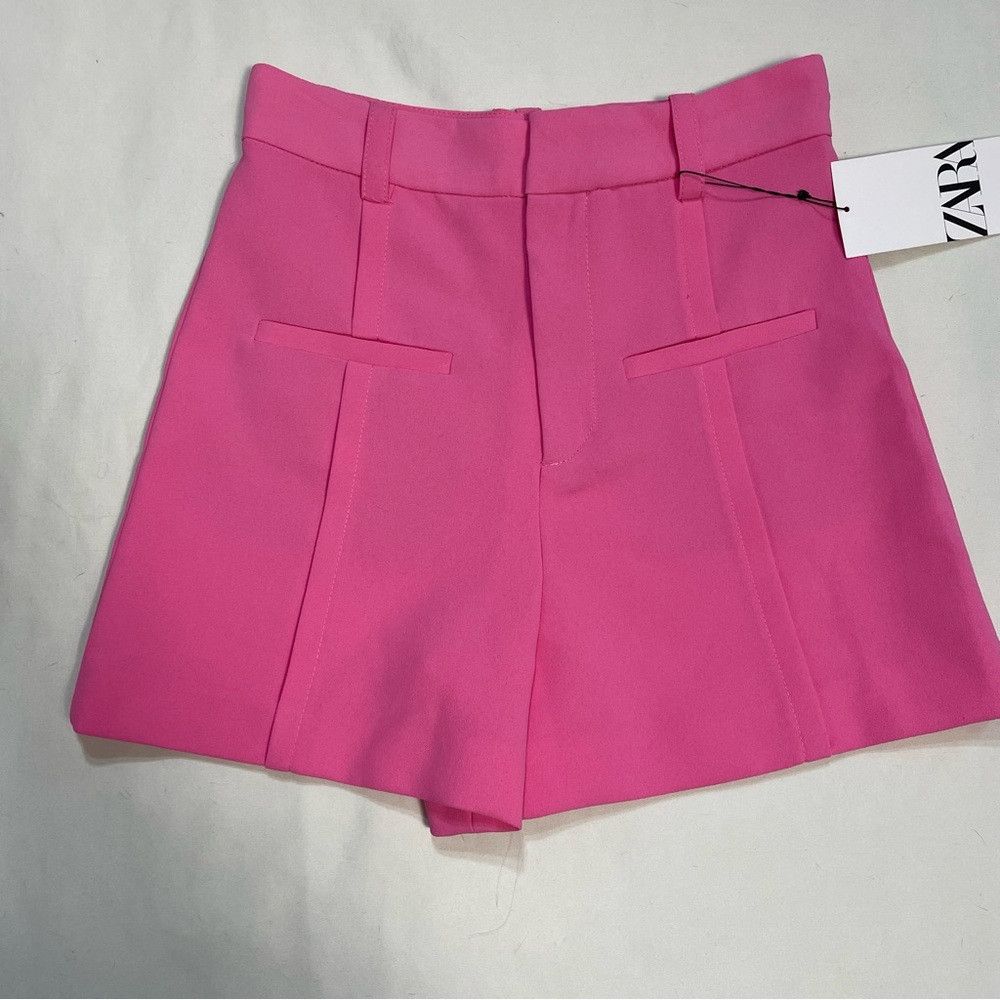 Zara NWT New Zara Pink High Waist Shorts Size XS Size 26" / US 2 / IT 38 - 3 Thumbnail