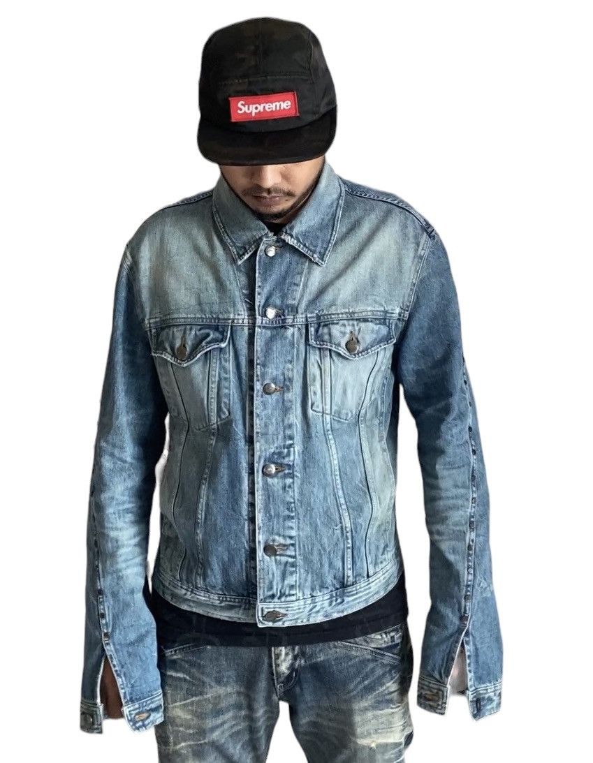 Just Cavalli Vintage Roberto Cavalli Stud Denim Jacket Overlong Sleeve Size US M / EU 48-50 / 2 - 1 Thumbnail