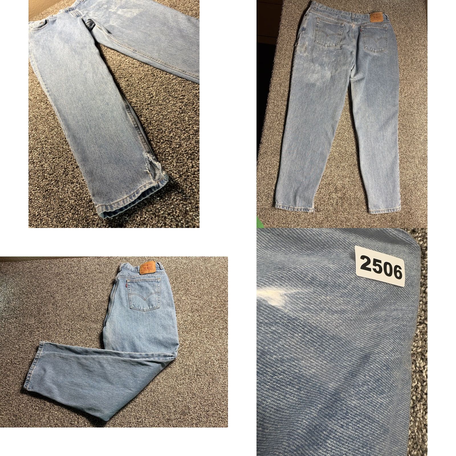 Levi's VINTAGE Levi’s 550 Jeans Mens USA 38x32 Relaxed Fit Taper Boot Slit Denim Blue 5-Pocket Design Mens US 550 Style 550s Size US 38 / EU 54 - 9 Thumbnail