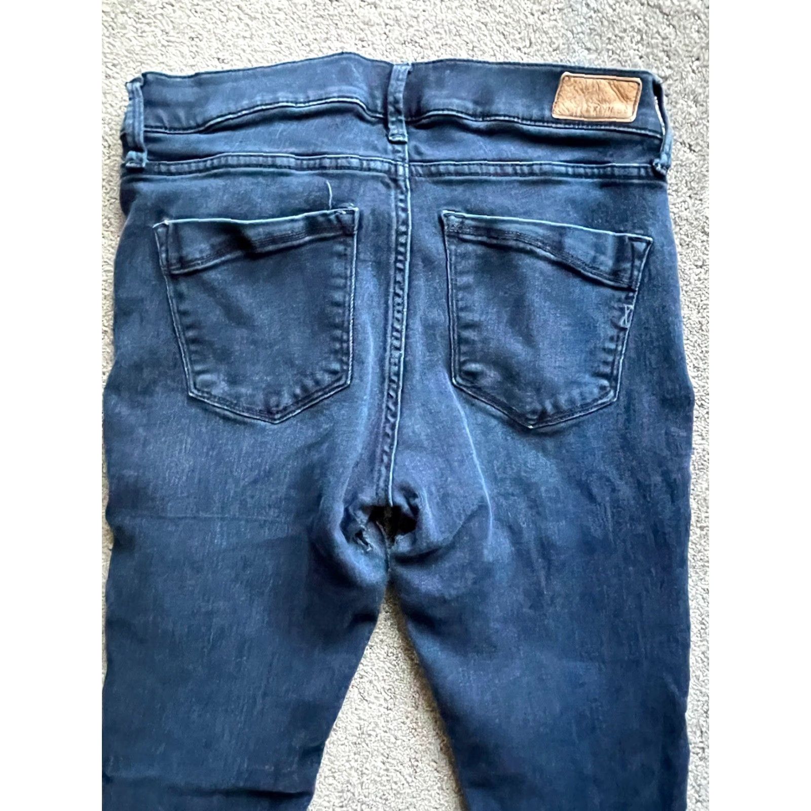 Express Express Jeans Adult Size 6 Blue Denim Mid Rise Ankle 5-Pocket Cotton Blend Machine Washable Womens Size 28" / US 6 / IT 42 - 4 Thumbnail