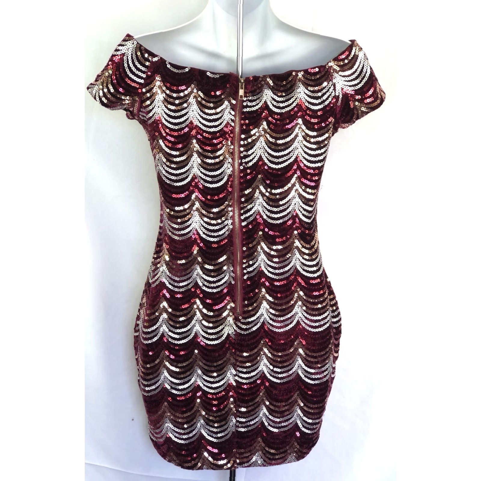 open lace back dress Lilian Sequin Strapless Lace-Up Mini Dress
