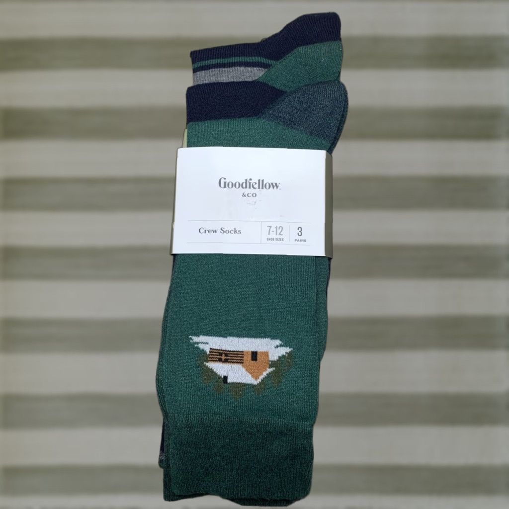 Vintage VINTAGE? No. Crew Socks 3 Pairs Shoe Sizes 7-12 Winter Cabin Goodfellow & Co NEW Size ONE SIZE - 1 Thumbnail