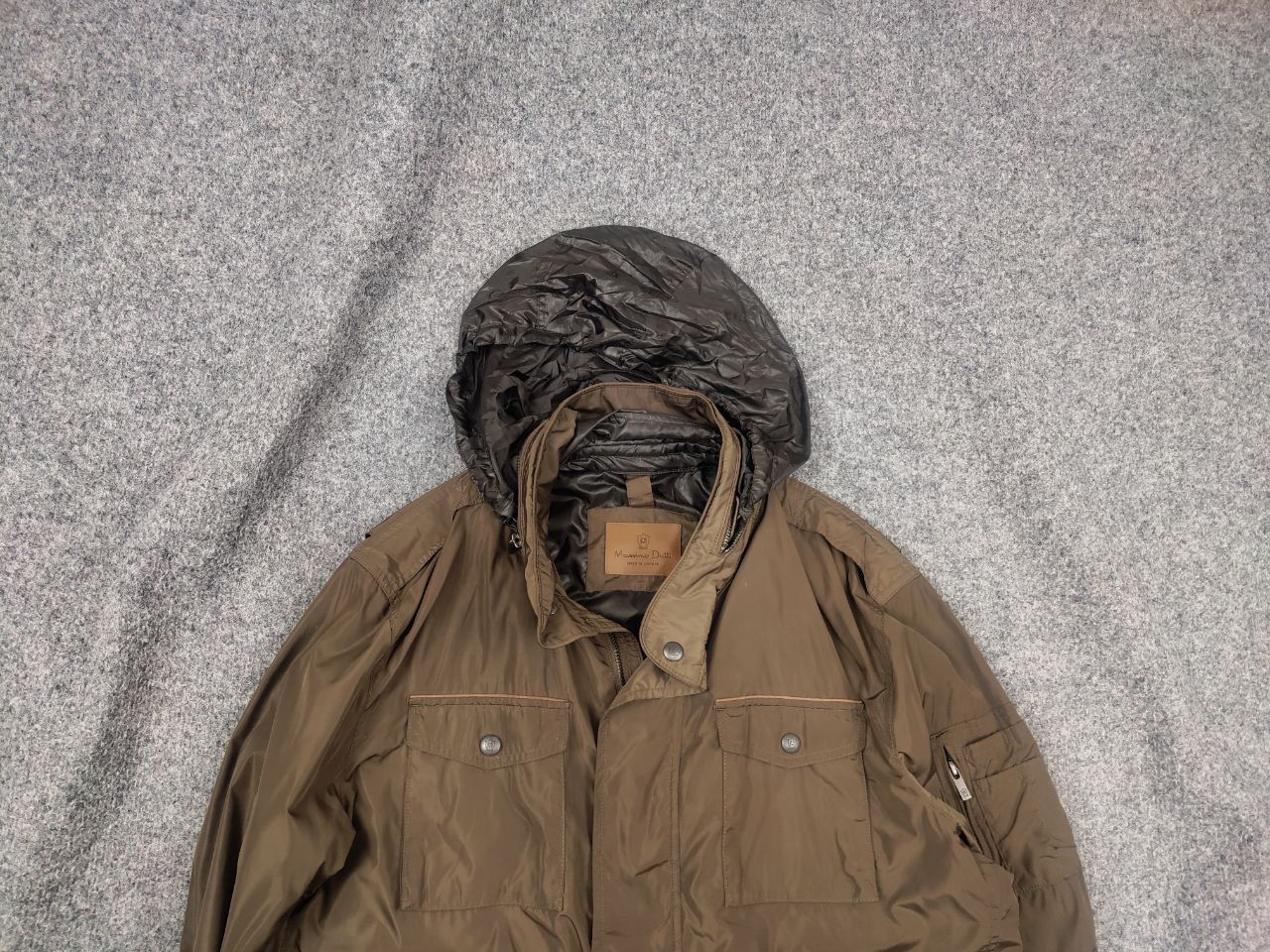 Massimo Dutti Massimo Dutti Nylon Brown Pocket Zip Hoodie Mens Jacket Size US XL / EU 56 / 4 - 2 Thumbnail