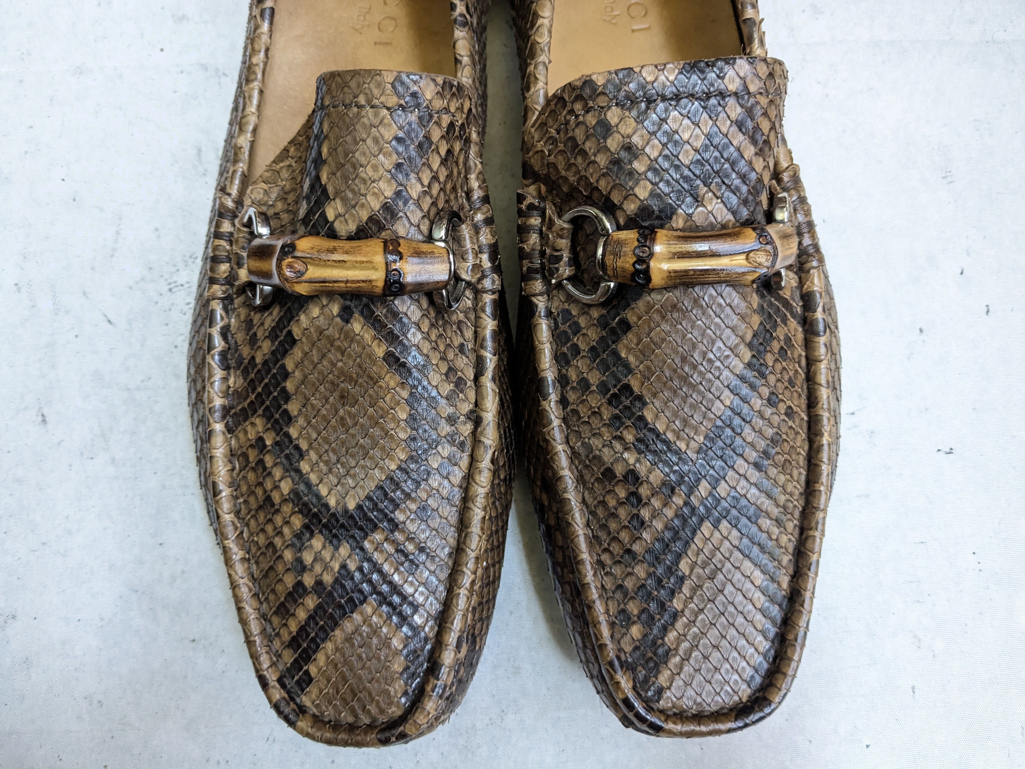 Gucci Gucci Horsebit Loafers Python Snakeskin 10.5 Leather Brown Size US 10.5 / EU 43-44 - 4 Thumbnail