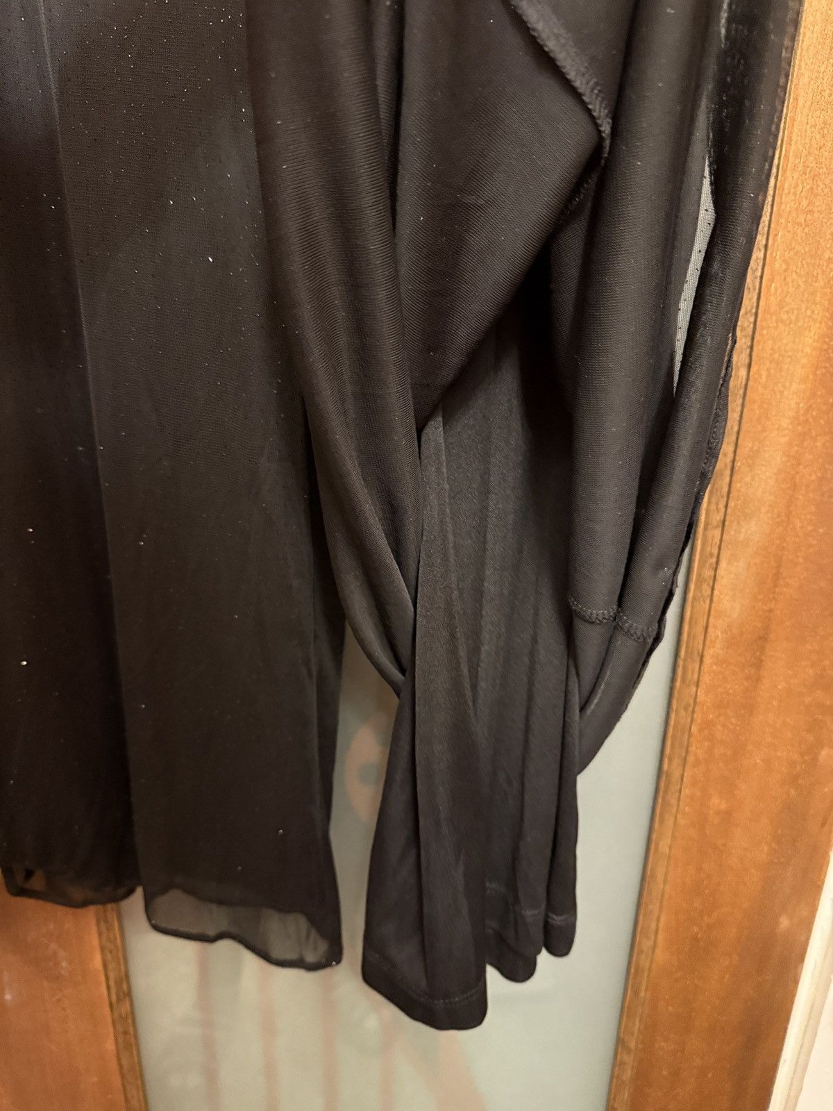 Avenue Avenue Plus Sheer Lined Black Wide Leg Elastic Waist Pant Size 40" / US 18 - 4 Thumbnail