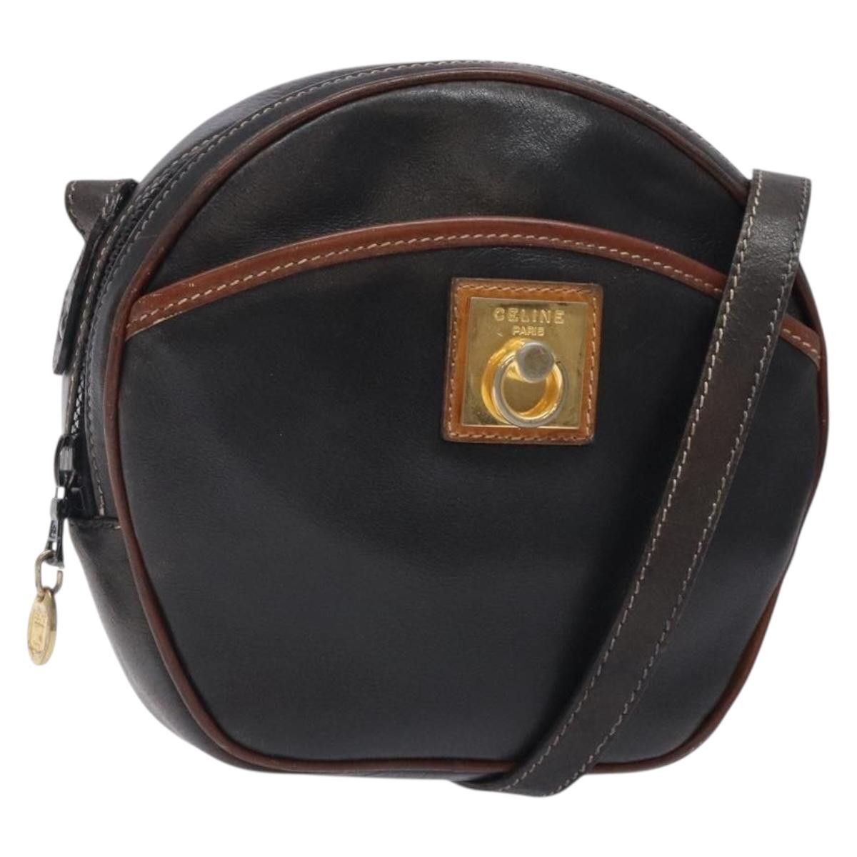Celine CELINE Shoulder Bag Leather Black Gold Size ONE SIZE - 1 Thumbnail