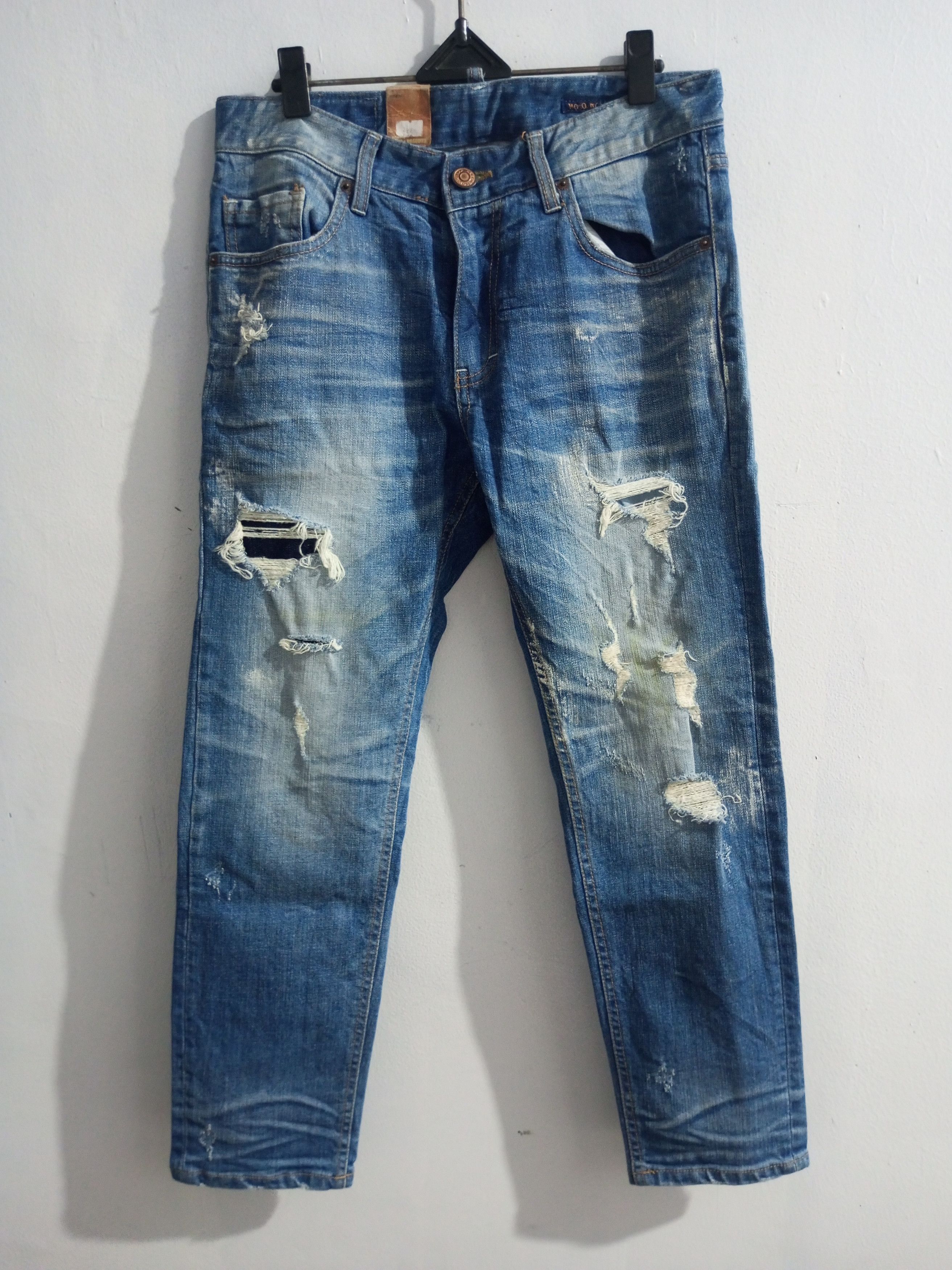 image of Mosquito Blue Jeans Distressed Denim, Men's (Size 30)