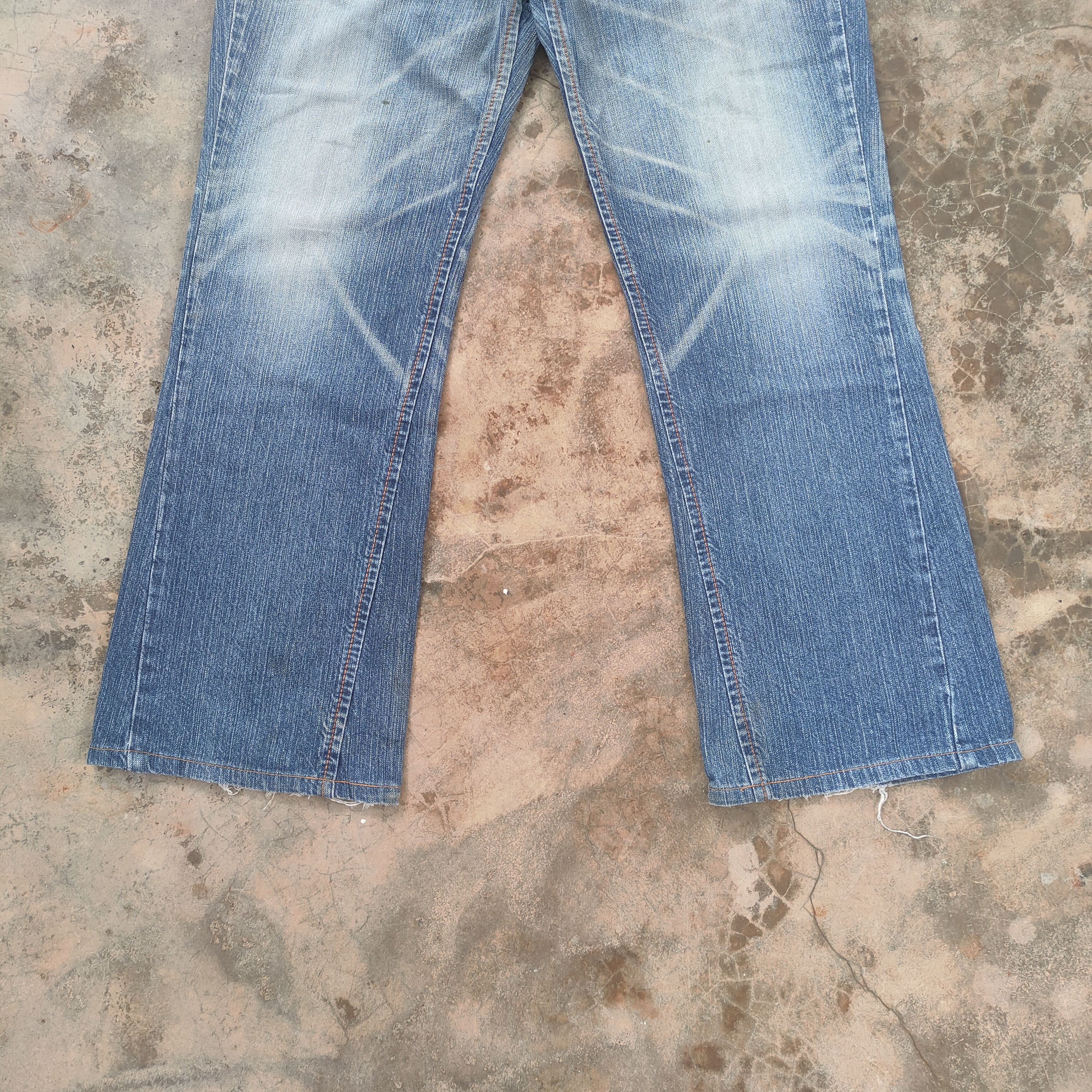 Edwin EDWIN VINTAGE FADED DISTRESSED FLARE JEANS PANTS Size US 38 / EU 54 - 4 Thumbnail
