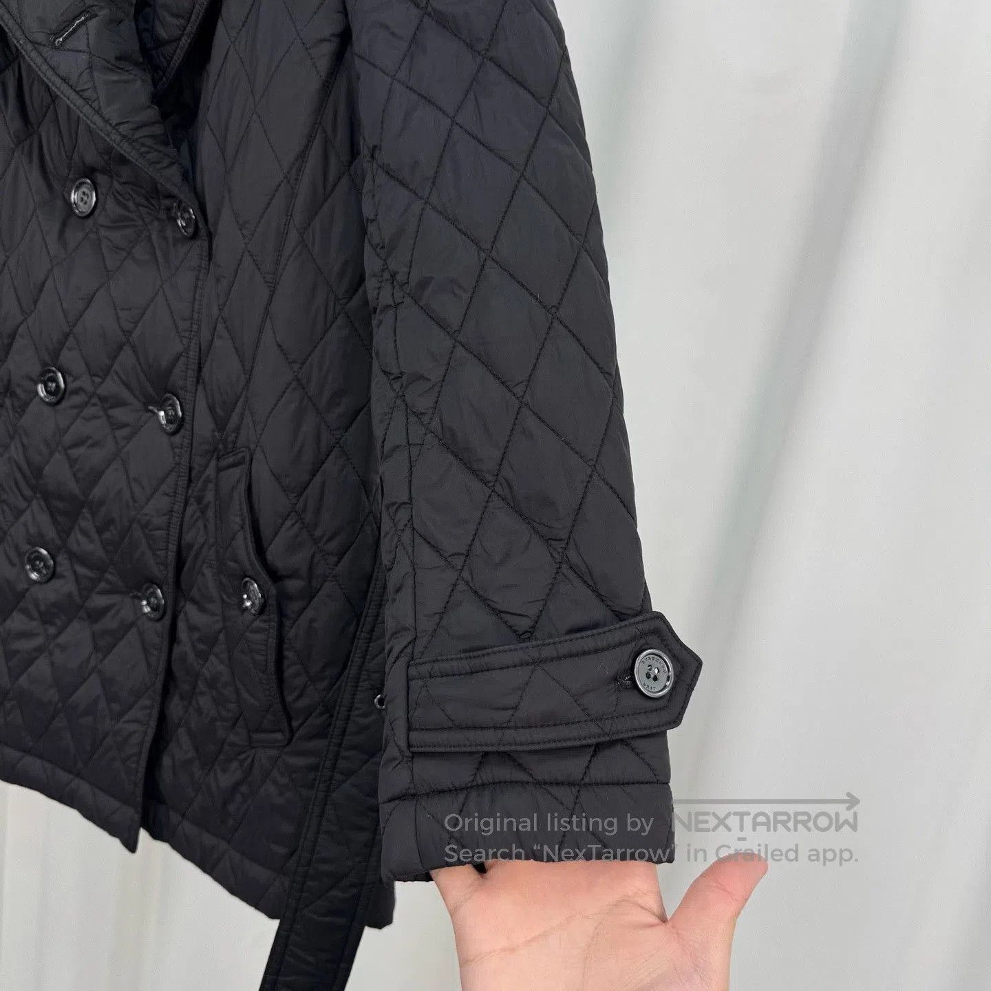 Burberry Burberry Black Quilted Double-Breasted Coat. Size M / US 6-8 / IT 42-44 - 4 Thumbnail