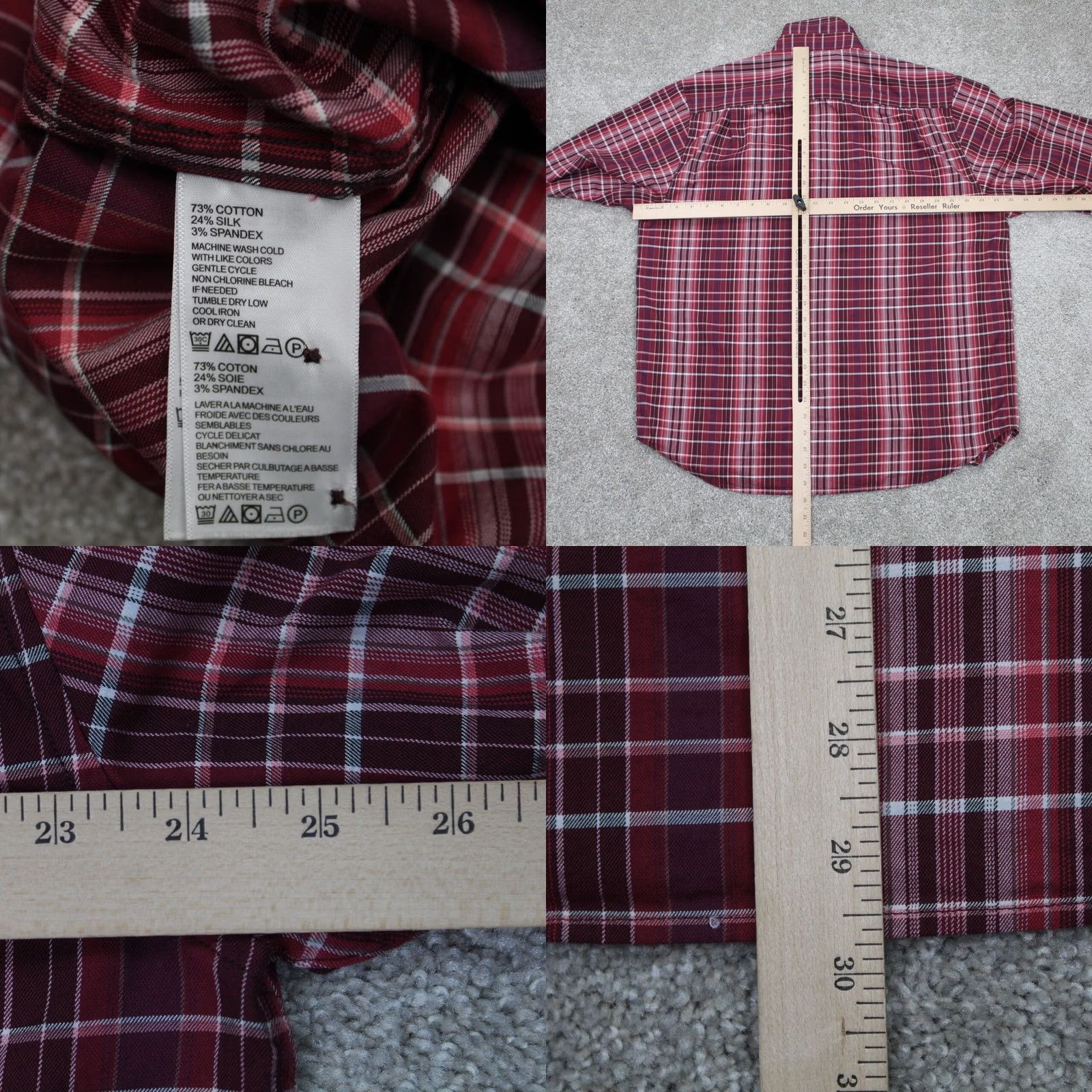 Tommy Bahama Tommy Bahama Shirt Mens Large Red Cotton/Silk Blend Button-Down L/S Plaid Casual Beach Hawaiian Size US L / EU 52-54 / 3 - 8 Thumbnail