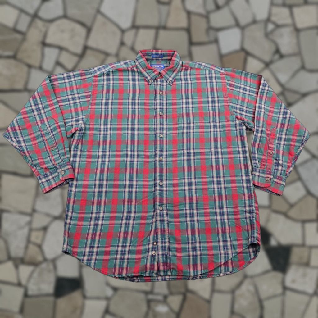 Pendleton VINTAGE Pendleton Shirt Mens M Green Red Plaid Flannel Wool Blend Button-Up Regular Fit Long Sleeve Casual Outdoors Mens Size US M / EU 48-50 / 2 - 1 Thumbnail