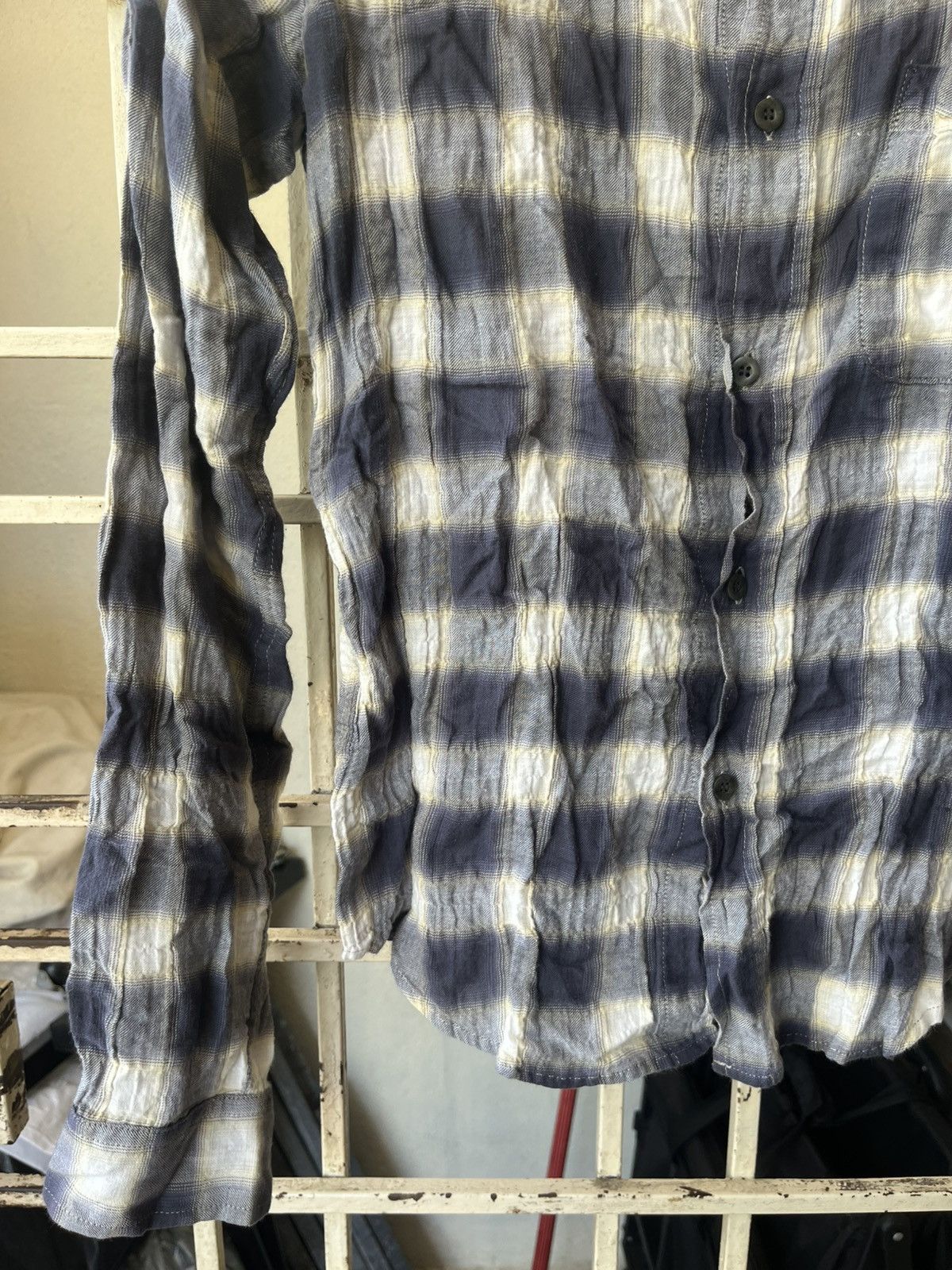 Japanese Brand × Pledge Plaid grey wrinkle shirt Size US S / EU 44-46 / 1 - 6 Thumbnail