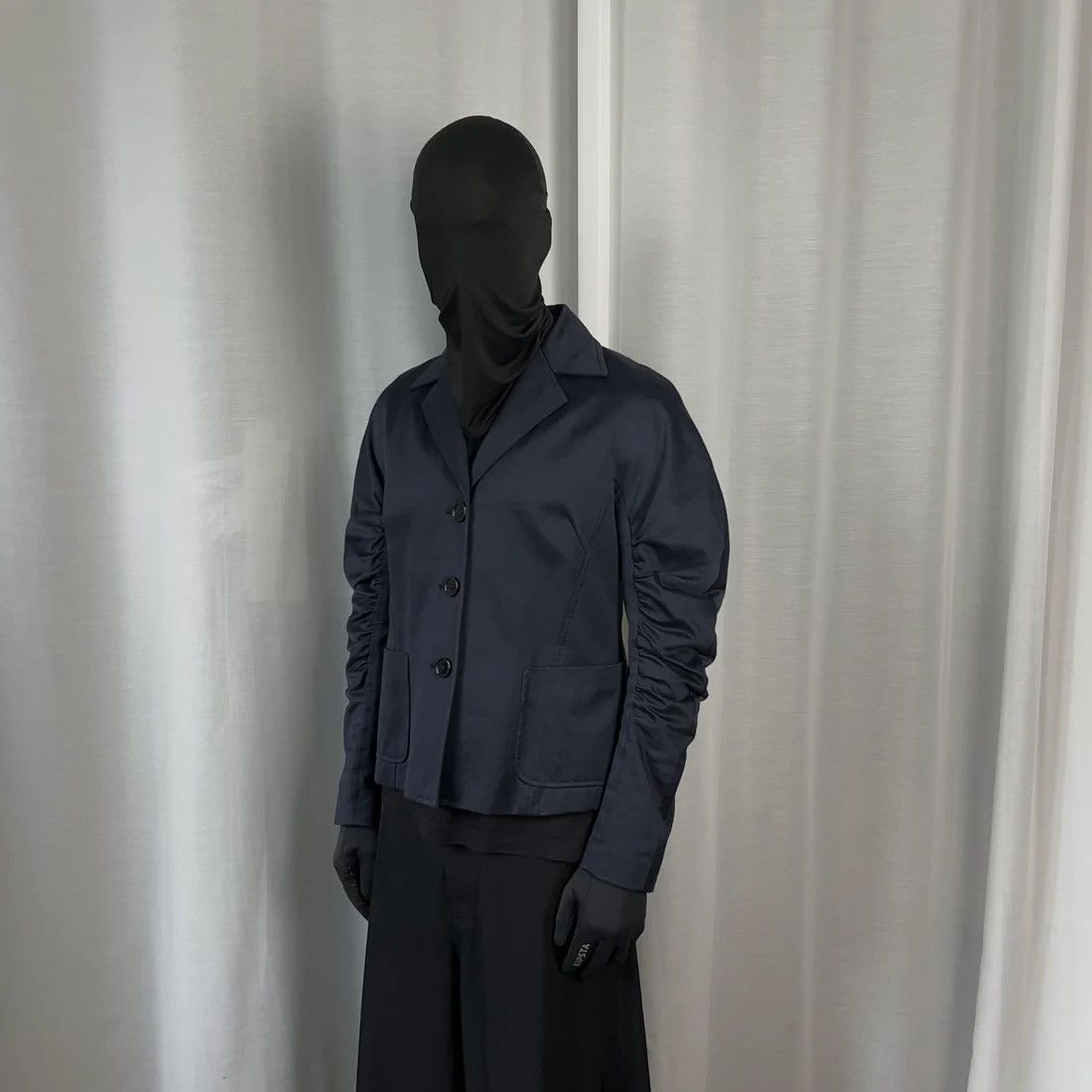 Dries Van Noten Dries Van Noten Cropped Ruched Sleeve Blazer - AW18 Size US M / EU 48-50 / 2 - 2 Thumbnail