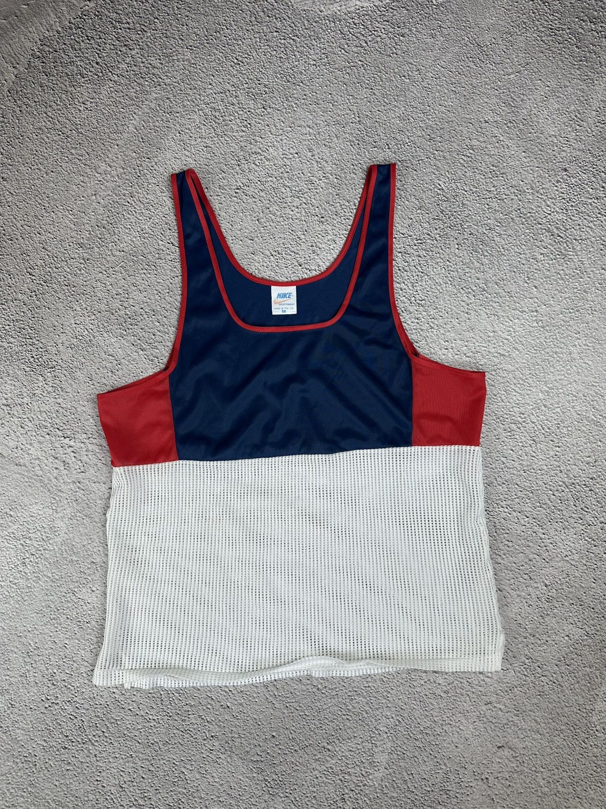 Nike × Vintage Vintage Nike Sportswear Mesh Tank UK Made (80s/90s) Size US M / EU 48-50 / 2 - 3 Thumbnail