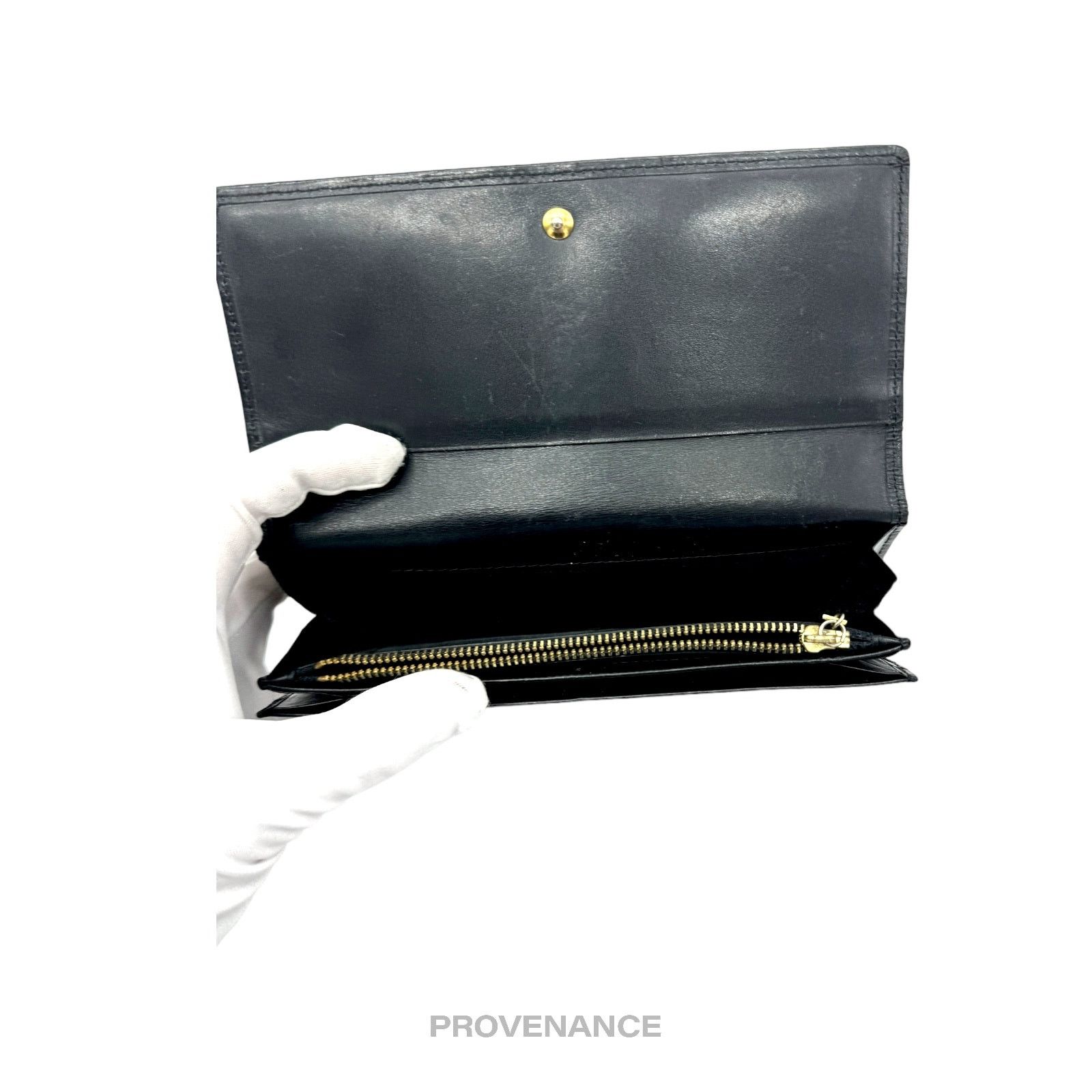 Givenchy 🔴 Givenchy Logo Snap Long Wallet - Black Leather Size ONE SIZE - 9 Thumbnail