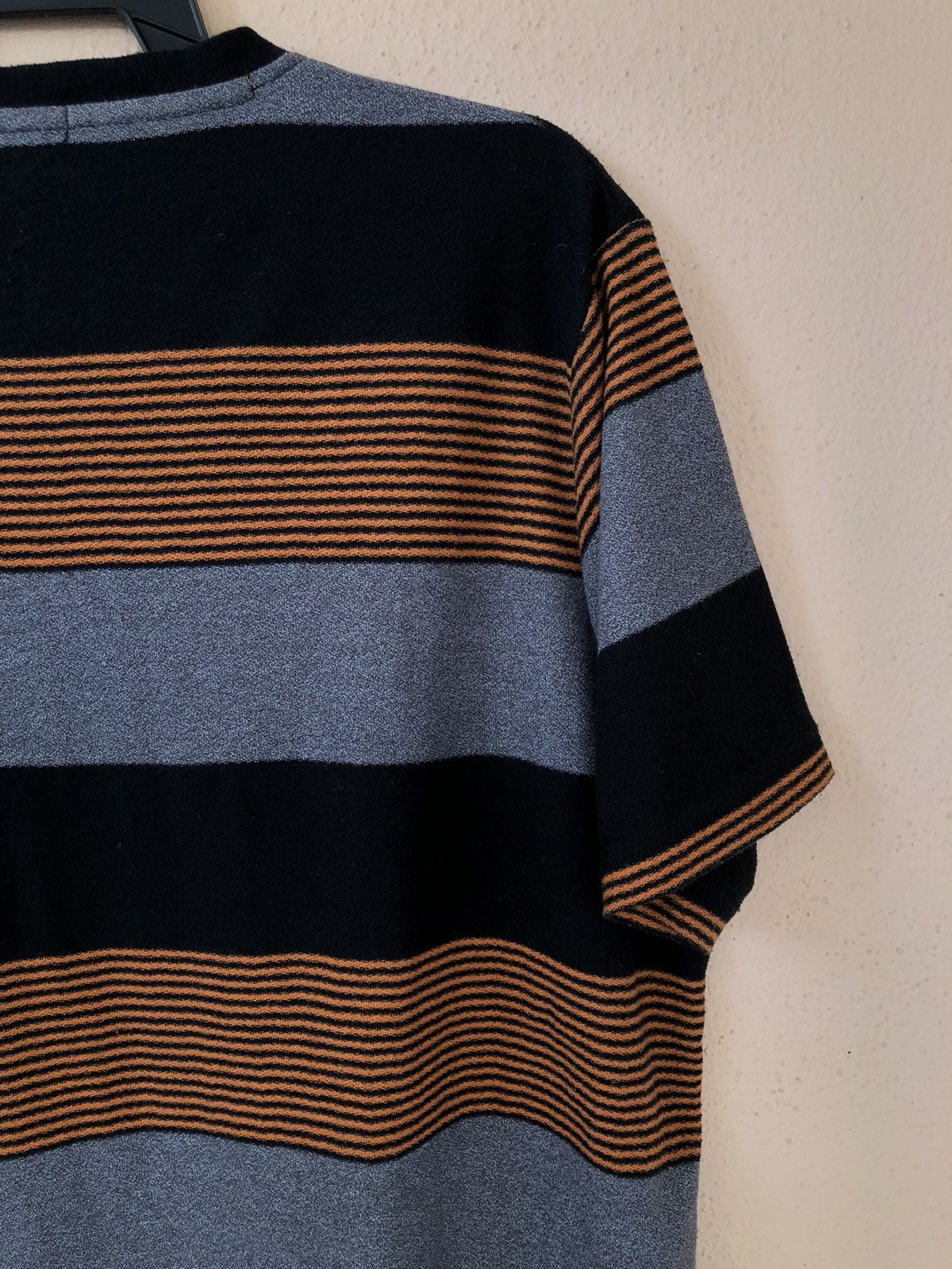 Japanese Brand × Kansai Yamamoto × Vintage Vintage KANSAI YAMAMOTO Homme Striped Pocket Tee Size US XL / EU 56 / 4 - 10 Thumbnail