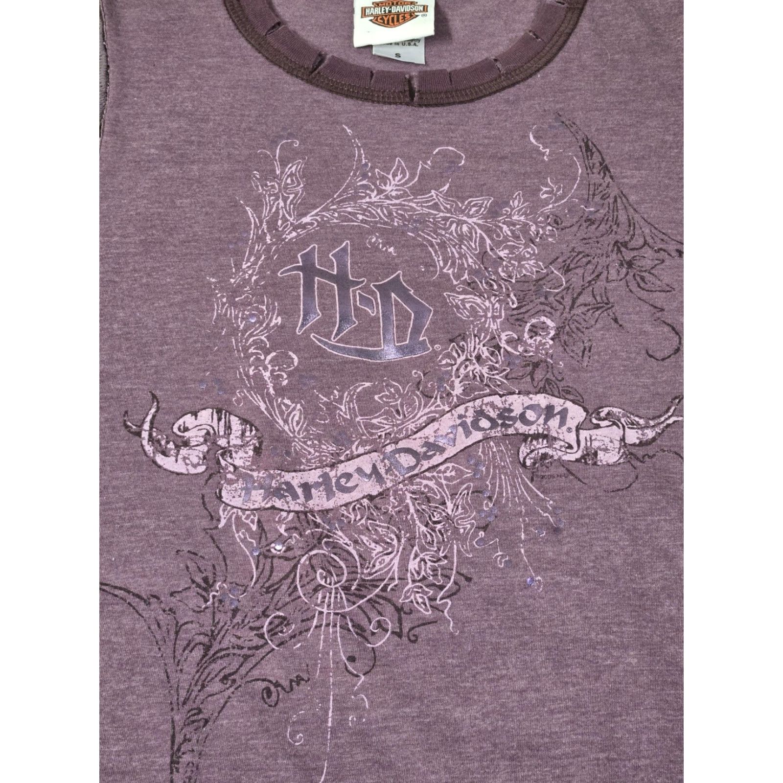 Harley Davidson Harley-Davidson Shirt Womens Small Sleeveless Purple San Juan Puerto Rico USA Biker Tank Crew Neck Cotton Polyester Size S / US 4 / IT 40 - 2 Thumbnail