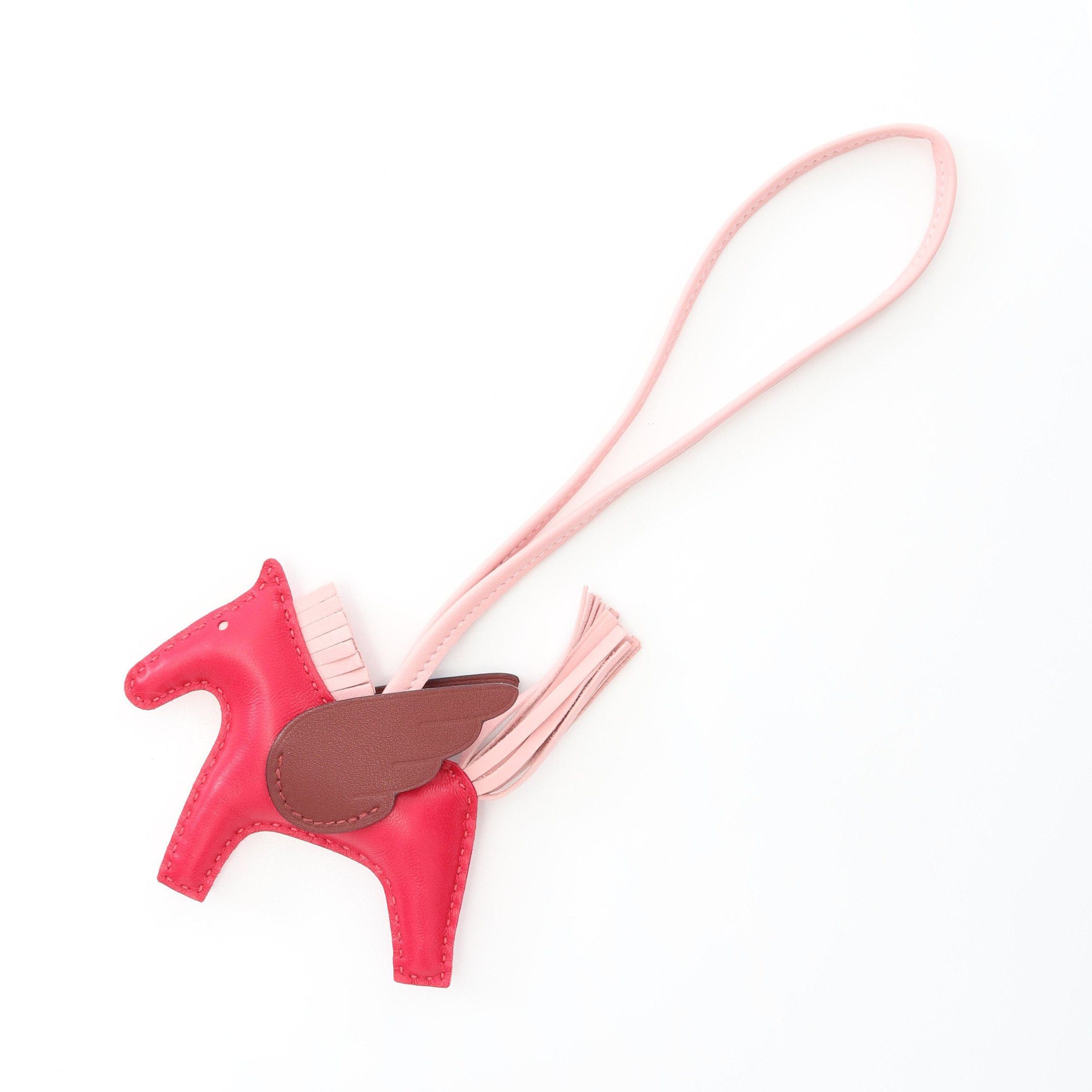 Hermes Hermes Rodeo Pegasus Pm Raspberries Rose Sakura Rouge Ash Bag Charm Aagneau Veau Swift Pink Purple Light Dark Brown B Stamp Size ONE SIZE - 1 Thumbnail