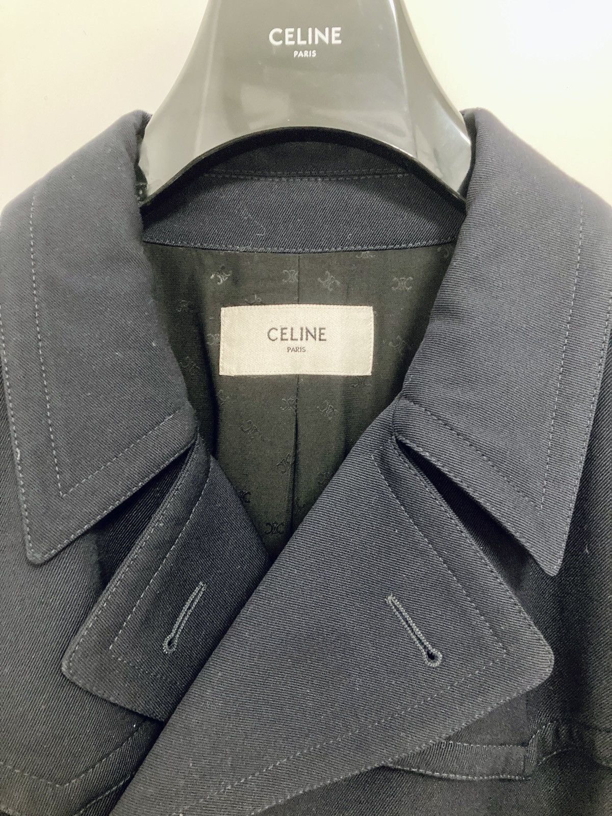 Celine CELINE BY HEDI SLIMANE 20SS RUNWAY TRENCH COAT IN NAVY Size US S / EU 44-46 / 1 - 4 Thumbnail