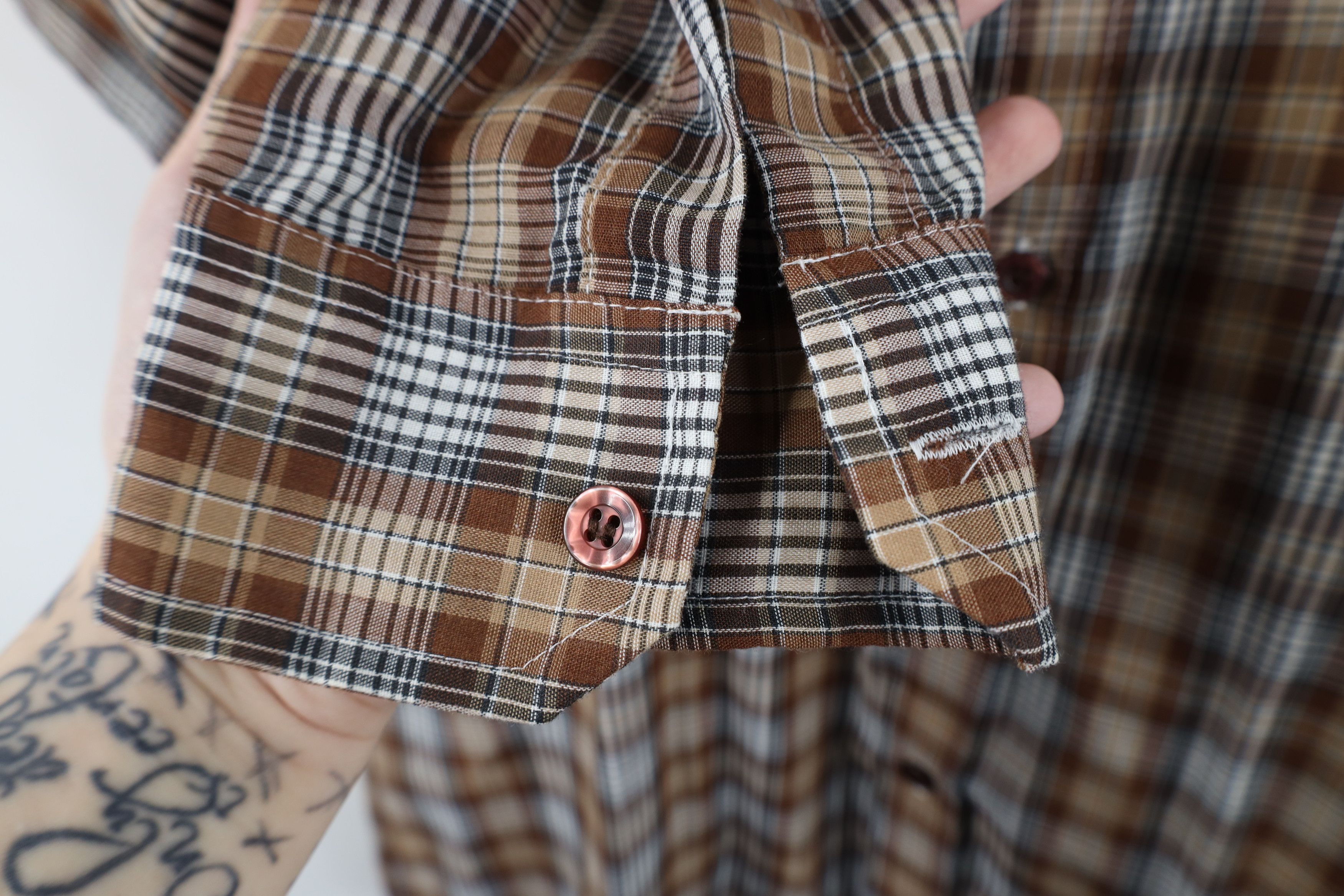 Vintage Vintage 70s Streetwear Collared Button Shirt Brown Plaid Size US M / EU 48-50 / 2 - 4 Thumbnail