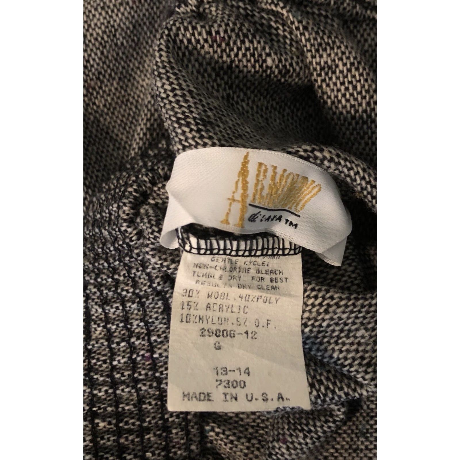 Vintage Vintage Armondio Gray Tweed Knee Length Straight Skirt 13/14 Wool Blend 28"W Career Women Size 34" / US 12 / IT 48 - 3 Thumbnail