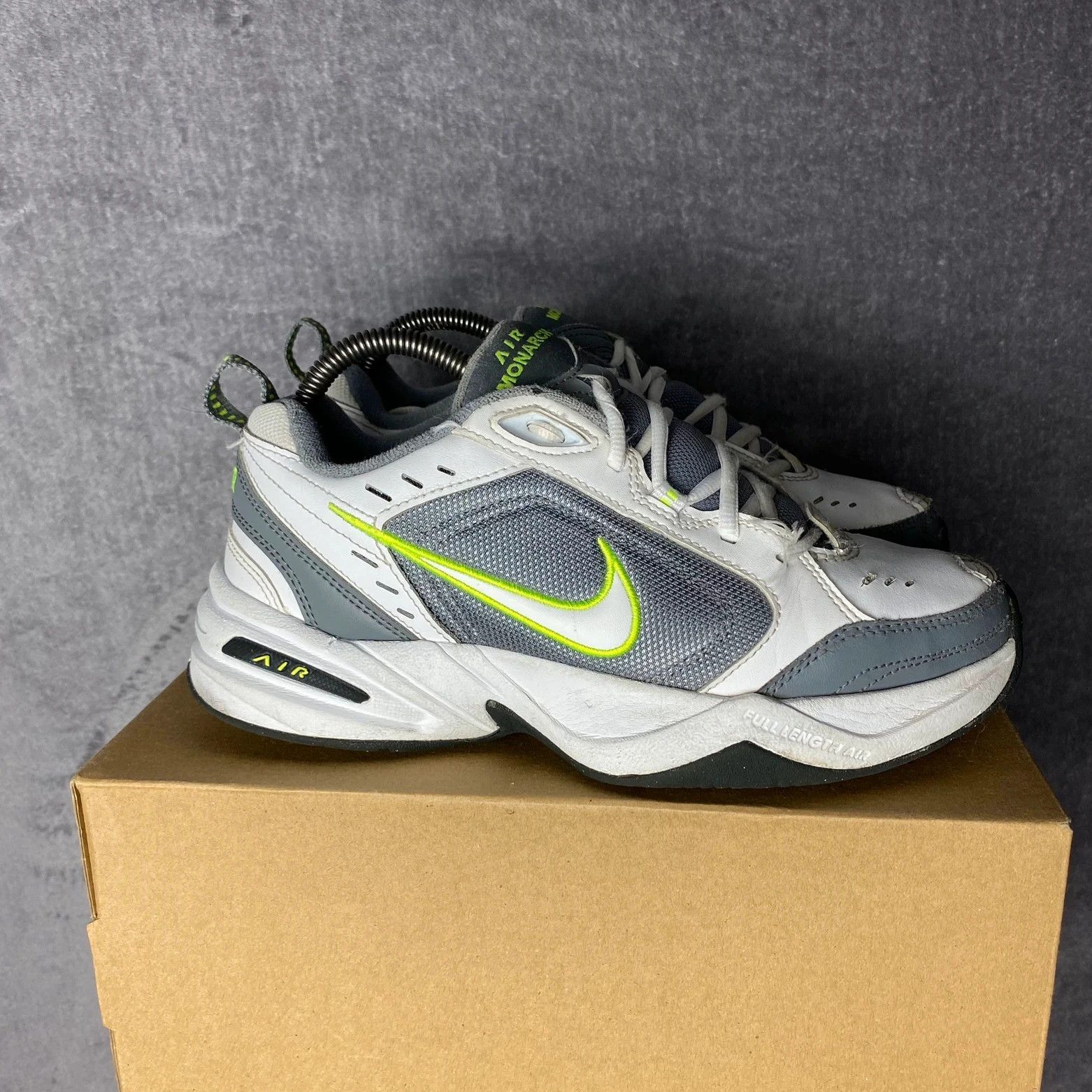 Nike Air Monarch daddy shoes sneakers Y2K white grey lime Size US 7.5 / EU 40-41 - 5 Thumbnail