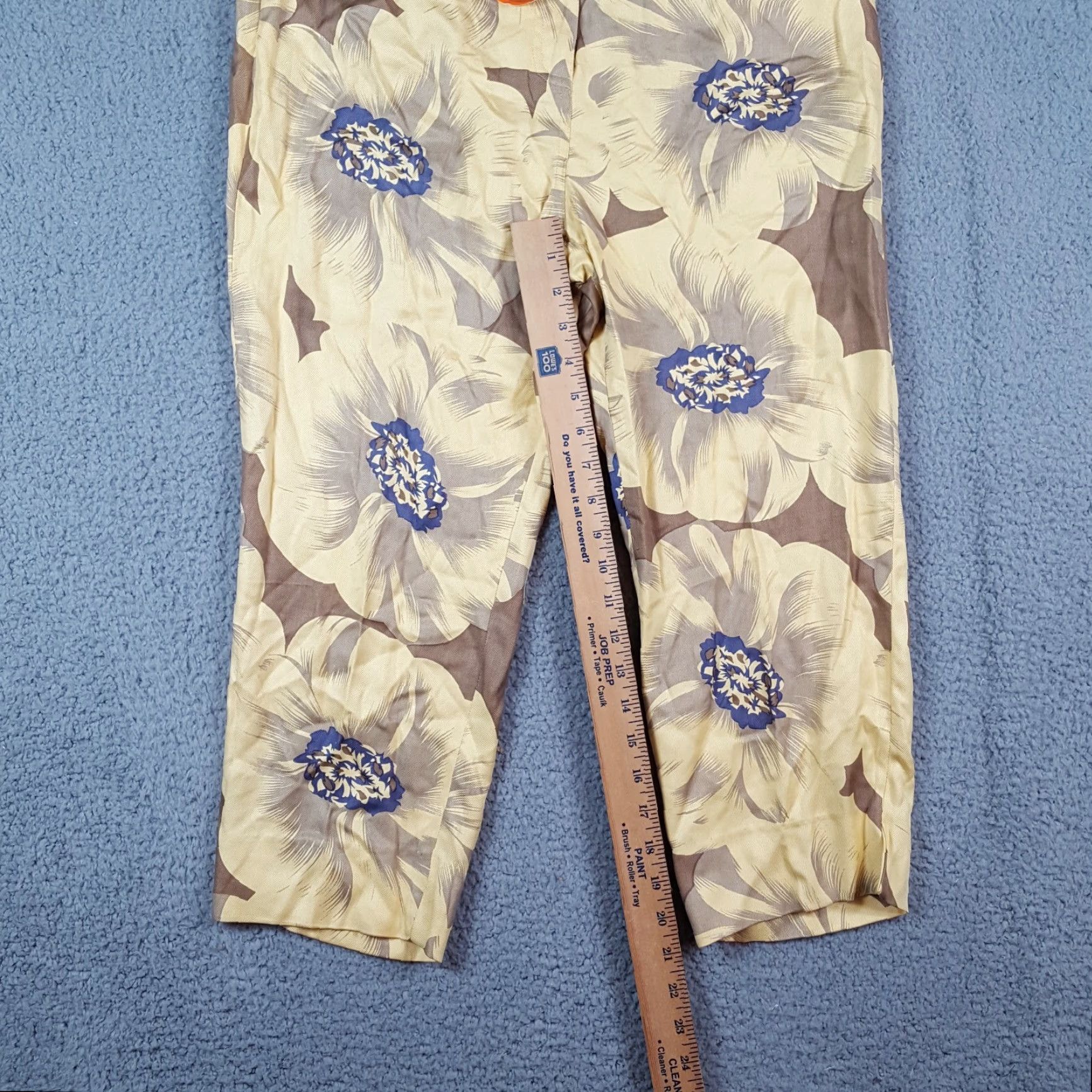 Vintage VINTAGE Jamie Sadock Yellow Floral Silk Capri Pants Relaxed Tapered Women's Size 8 Y2K Retro Bohemian Size 30" / US 8 / IT 44 - 8 Thumbnail