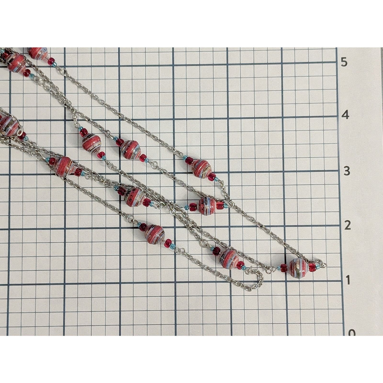 Vintage VTG 1980s 3-Strand Beaded Station Chain & Matching Earrings Size ONE SIZE - 7 Thumbnail