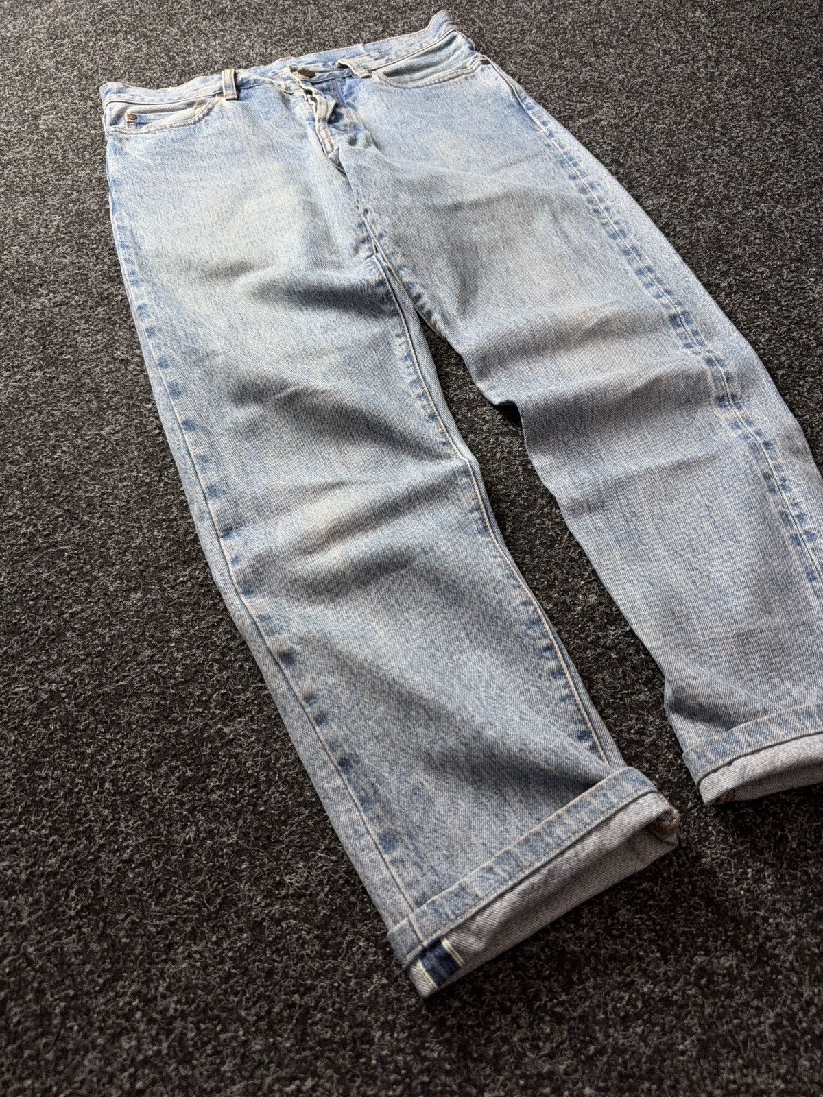 Han Kjobenhavn Han Kjobenhavn Selvedge Jeans Dirty Distressed Light Wash Size US 29 - 2 Thumbnail
