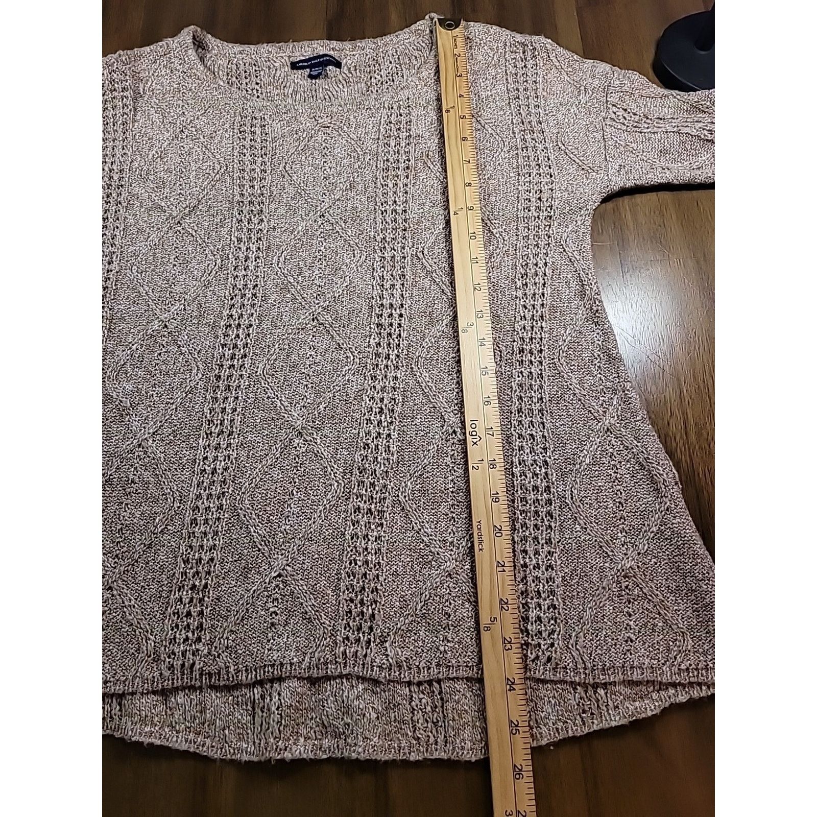 American Eagle Outfitters Beige Knit Sweater Blouse M Romantic Y2K Soft Girl Cozy Chic Size M / US 6-8 / IT 42-44 - 7 Thumbnail