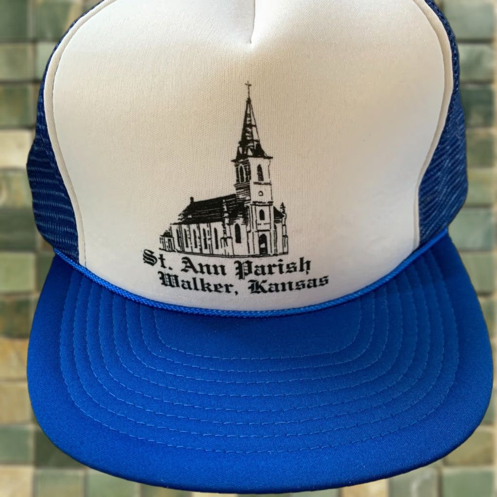 Vintage VINTAGE San Sun St Ann Parish Walker Kansas Blue White Snapback Trucker Hat Cap One Size Adults Mens Womens Girls Boys? Size ONE SIZE - 1 Thumbnail