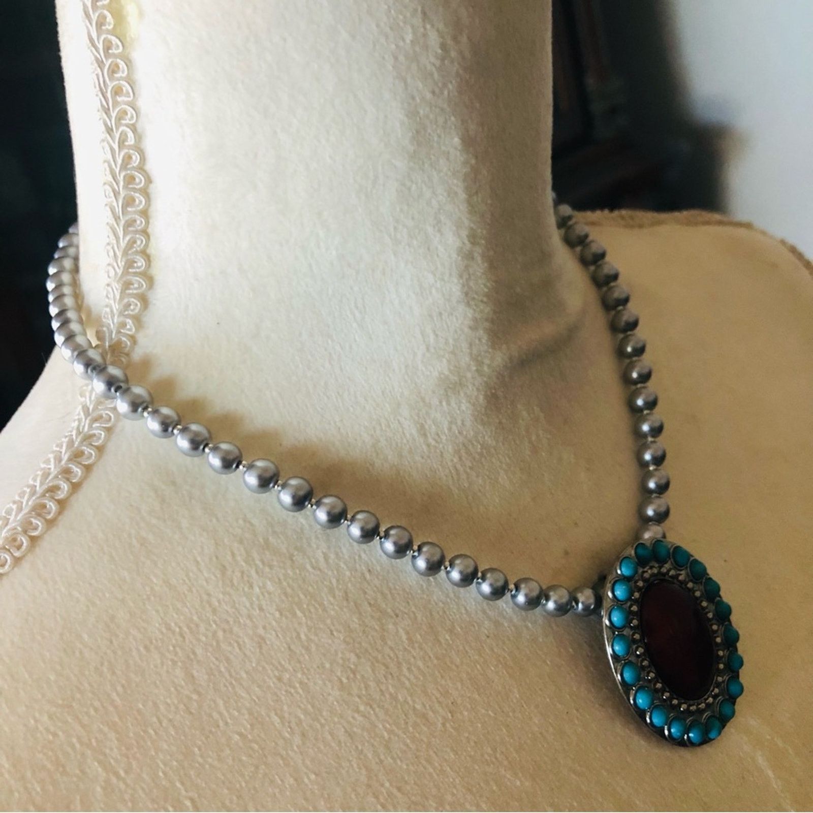 Handmade Handcrafted repurpose vintage southwest Pearl necklace Size ONE SIZE - 3 Thumbnail