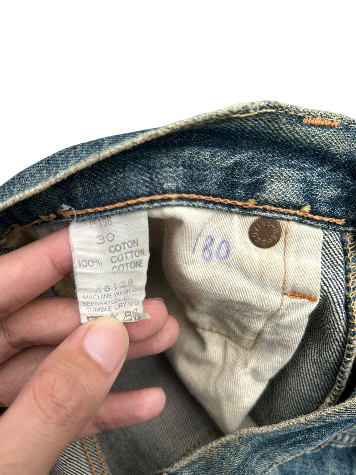 Kapital Vintage FOB Selvedge Distressed Rusty Mudwash Denim Jeans Size US 28 / EU 44 - 10 Thumbnail