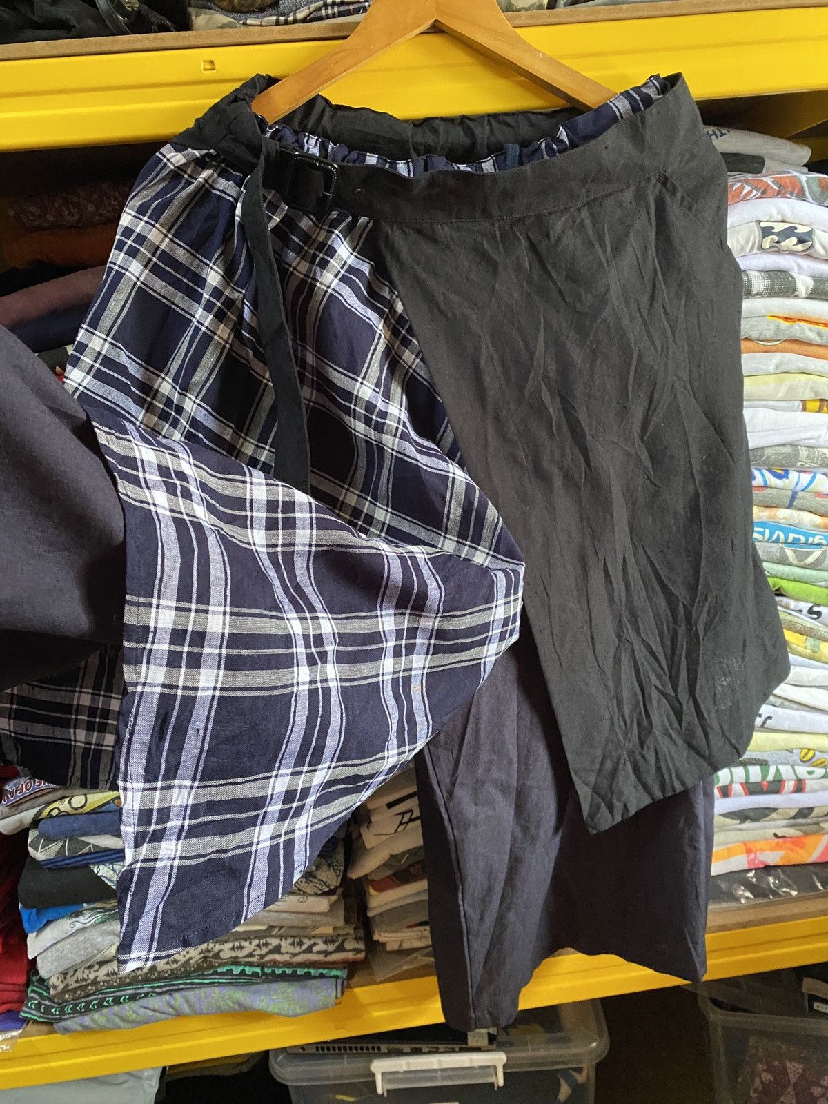 Designer × Frapbois × Japanese Brand Frapbois Japanese cyberpunk Double Layer Cropped Wrap Pants Size US 30 / EU 46 - 10 Thumbnail