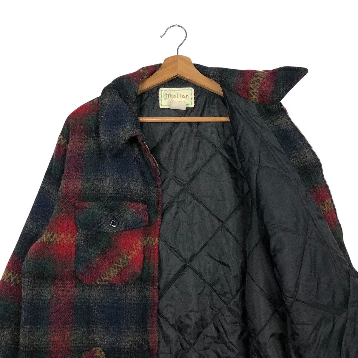 Vintage 📌Vintage Wool Work Jacket Melton Outer Wear Tartan Design Size US L / EU 52-54 / 3 - 13 Thumbnail