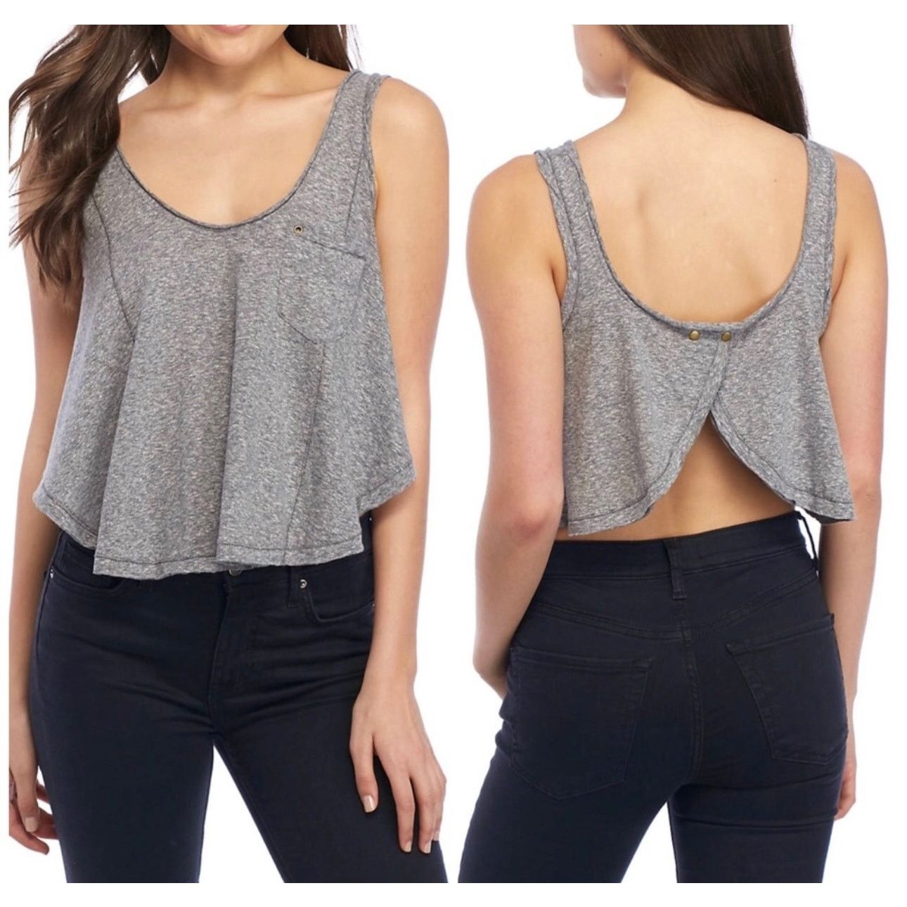 Free People Free People Stevie Split Back Tank Gray XS Size XS / US 0-2 / IT 36-38 - 2 Thumbnail