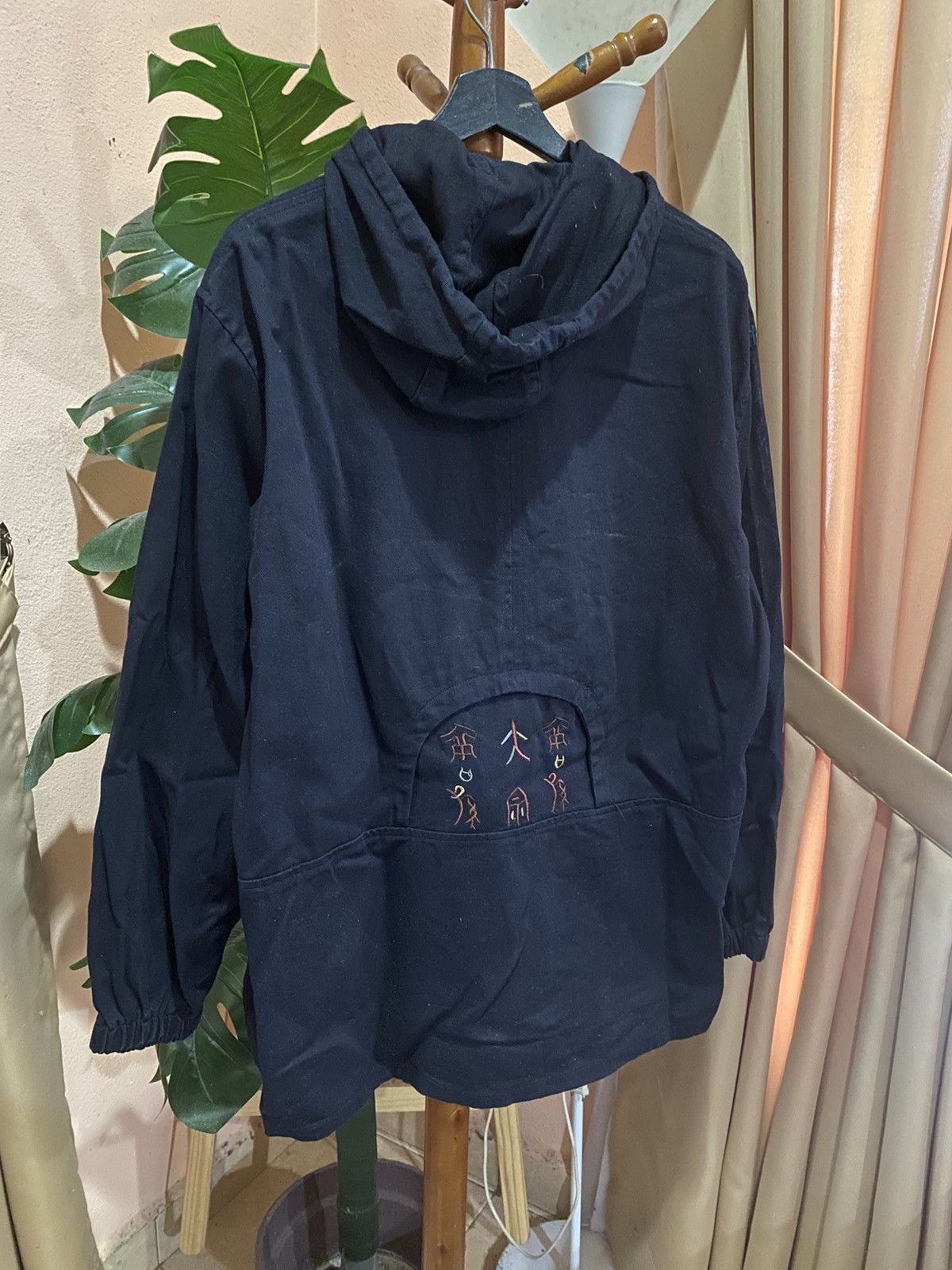 Japanese Brand Vintage Navy Blue Embroidered Hooded Jacket by Jinlong Size XL / US 12-14 / IT 48-50 - 10 Thumbnail