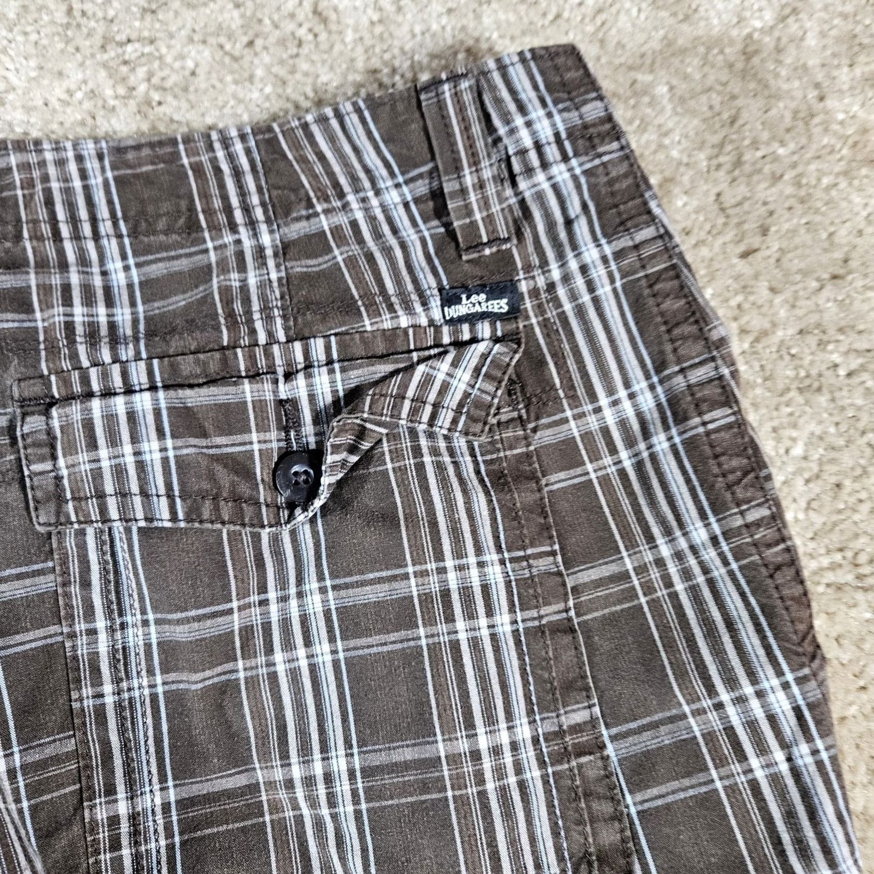 Lee Lee Mens 32 Brown Plaid Chino Bermuda Shorts Outdoor Cotton Stain Size US 32 / EU 48 - 6 Thumbnail