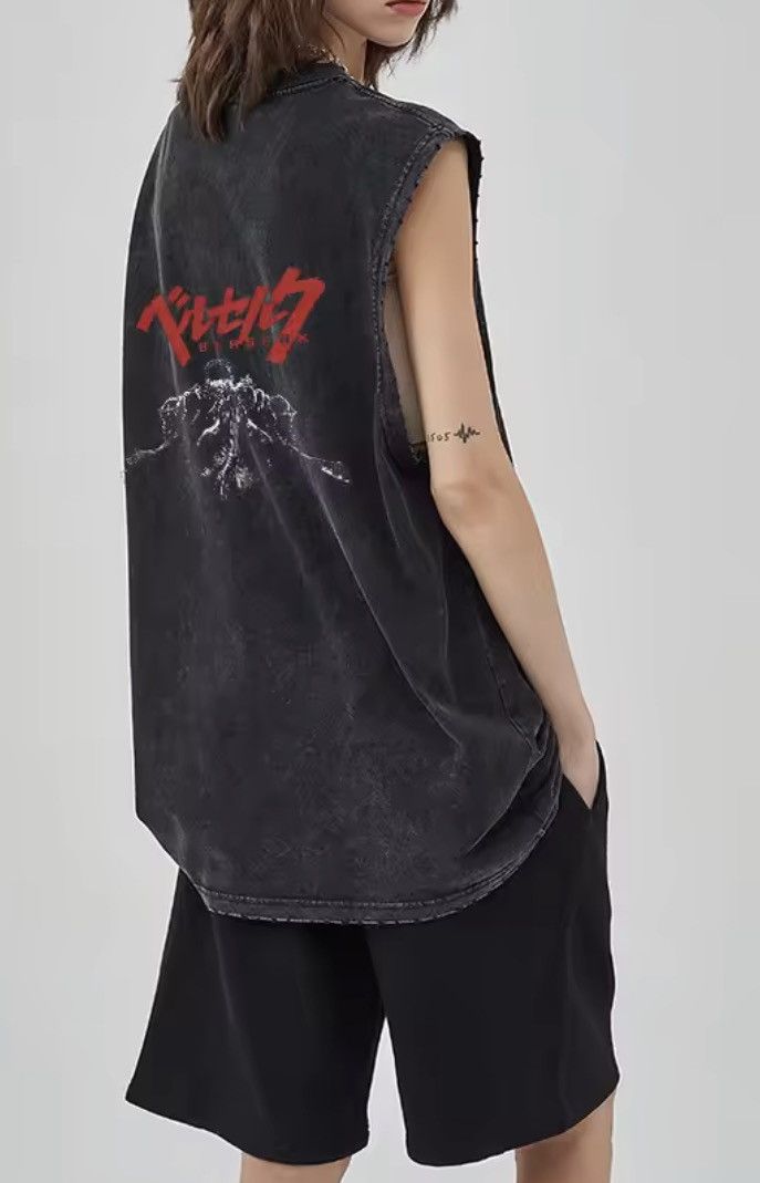 Japanese Brand Y2K Vintage Punk Berserk Anime Washed Tank Top T-Shirt Size US XL / EU 56 / 4 - 3 Thumbnail