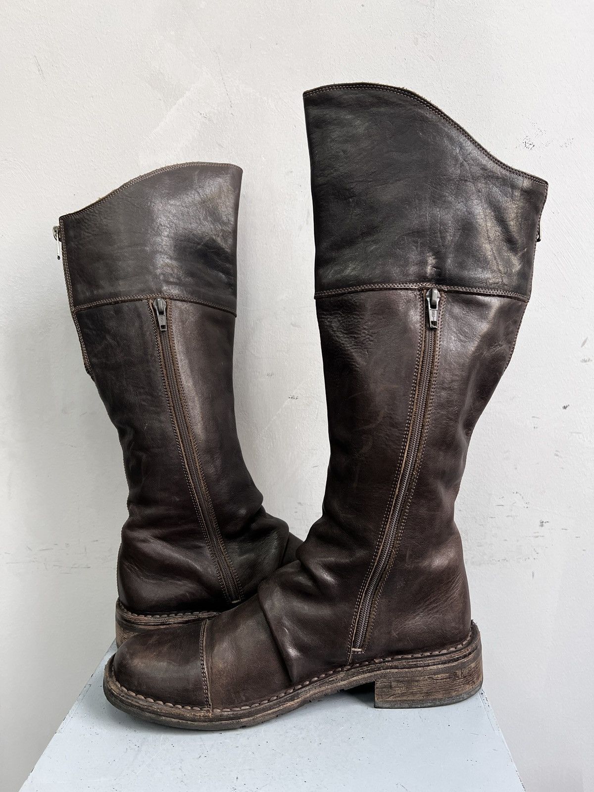 A.S.98 High long leather boots front zip Guidi style boots y2k Size US 8.5 / IT 38.5 - 11 Thumbnail
