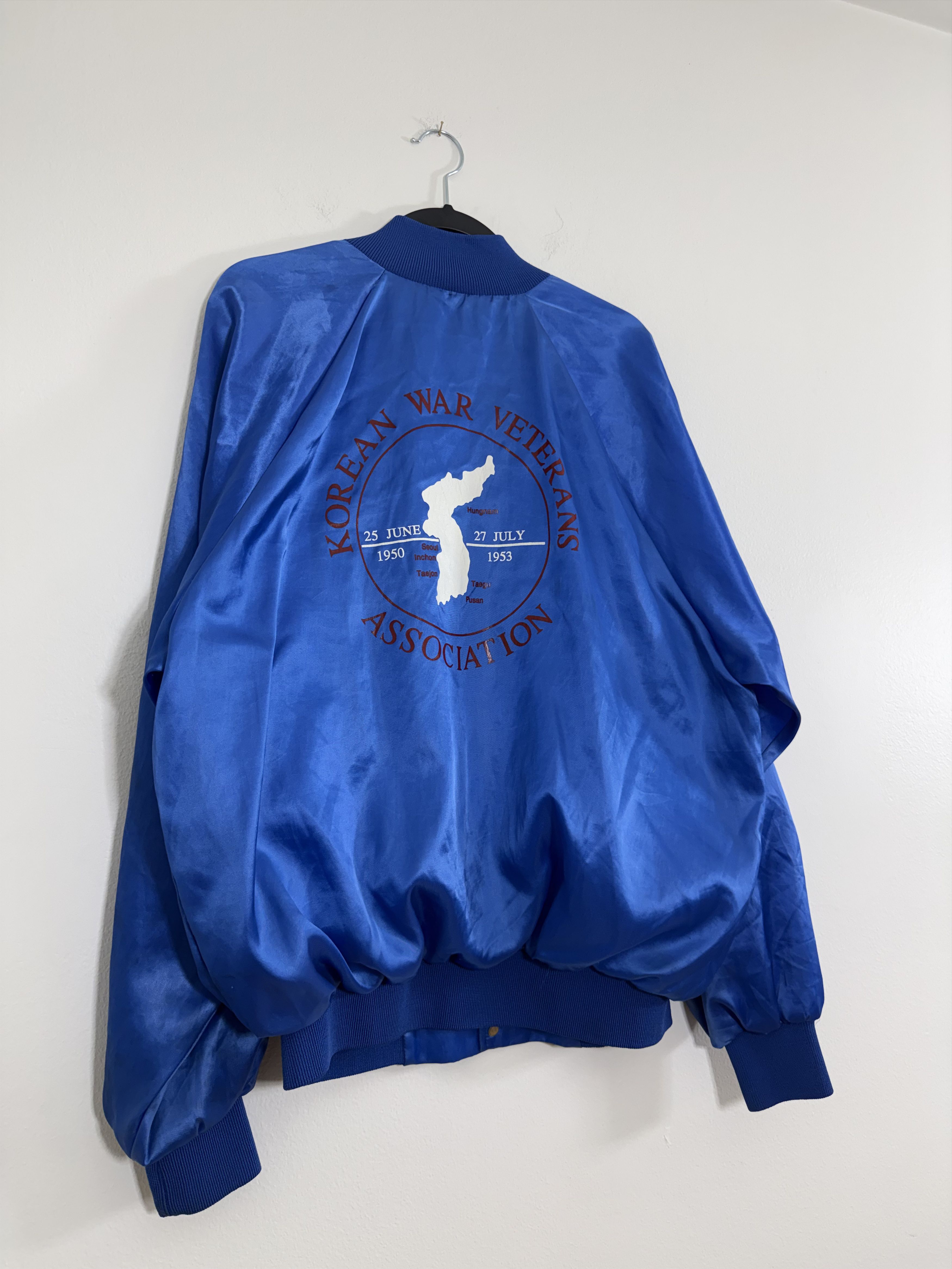 Vintage Blue Silk "Korea War Veterans" Jacket Size US L / EU 52-54 / 3 - 5 Thumbnail