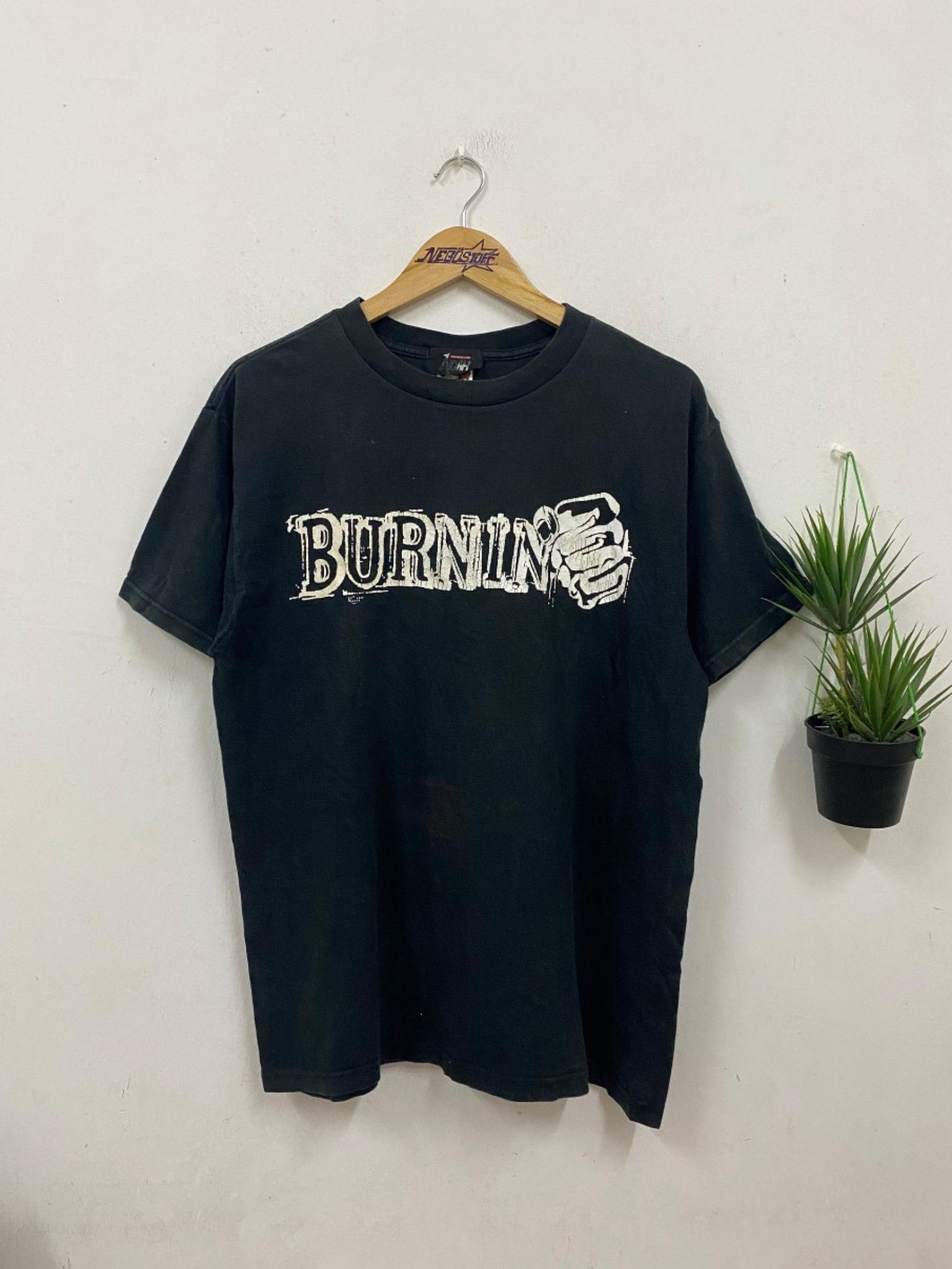 Vintage Vintage 90s "BURNING" NOAH Pro Wrestling promo t shirt Size US L / EU 52-54 / 3 - 1 Thumbnail