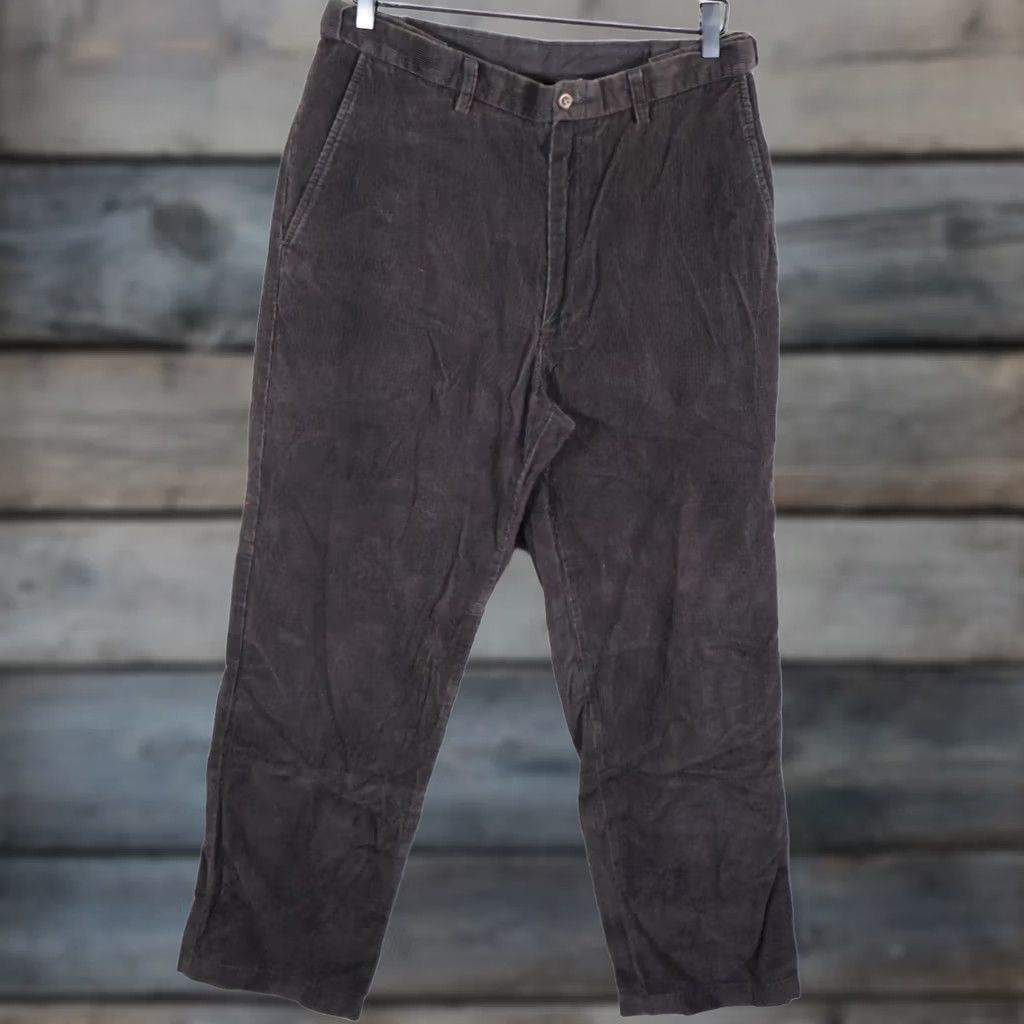 Haggar VTG Haggar Baggy Fit Corduroy Pants Men's 34 x 30 Dark Brown Regular Straight 90s Hipster Retro Vintage Tentative? Size US 34 / EU 50 - 1 Thumbnail