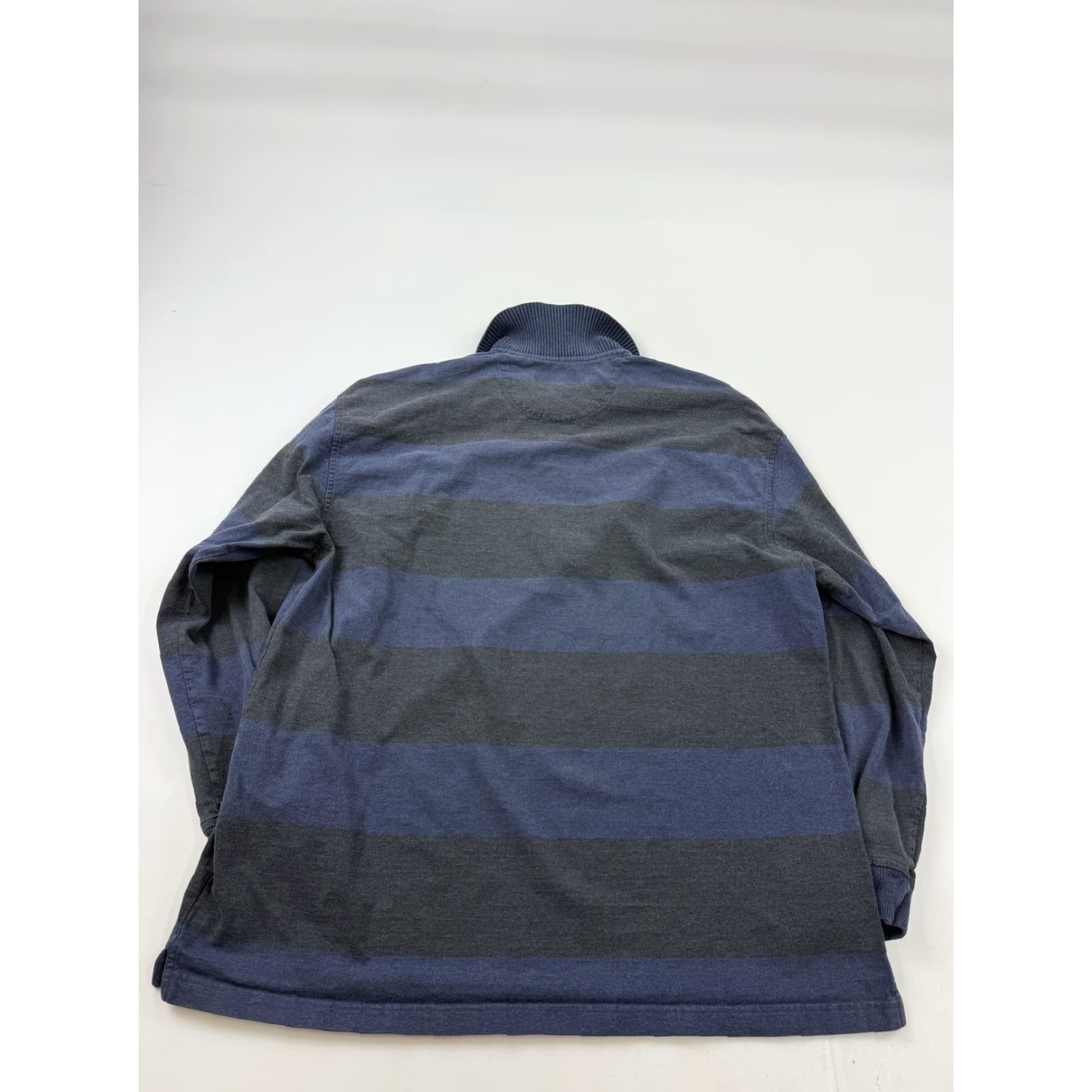 Roundtree & Yorke VINTAGE Roundtree & Yorke Rugby Shirt Mens Large Blue Striped Sueded Cotton Polo Long Sleeve Casual Jersey Size US L / EU 52-54 / 3 - 5 Thumbnail