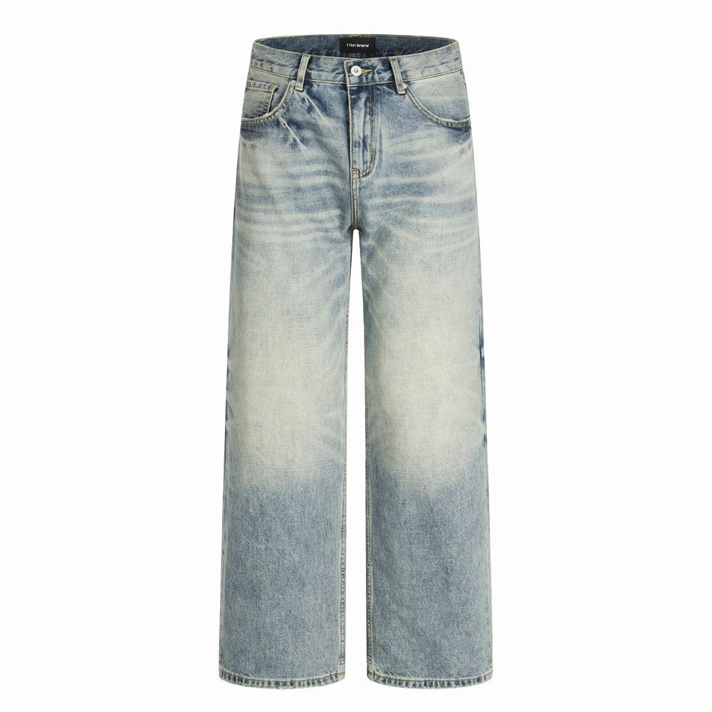 Jean Men's loose casual gradient distressed punk washed jeans Size US 32 / EU 48 - 1 Thumbnail