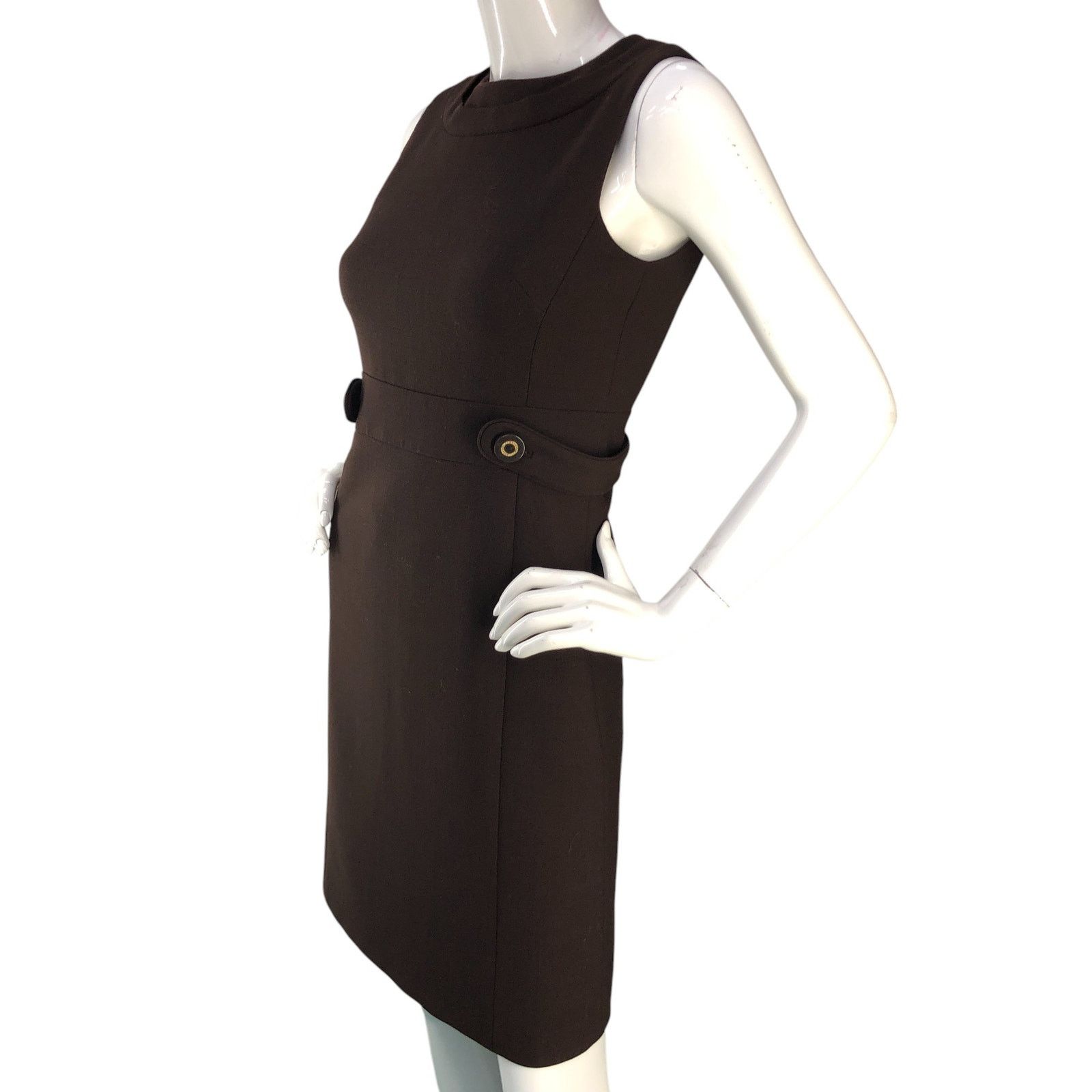 Tory Burch Tory Burch Size 2 Dress Sheath Sleeveless Wool Blend Brown Size XS / US 0-2 / IT 36-38 - 4 Thumbnail