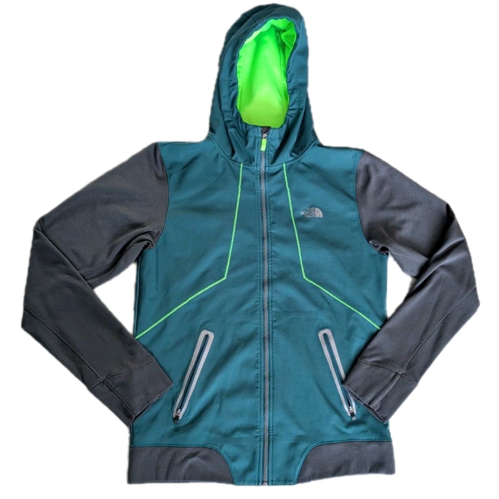 The North Face The North Face Kilowatt Jacket Mens S Green Gray Full Zip Hooded Windbreaker Size US S / EU 44-46 / 1 - 2 Thumbnail